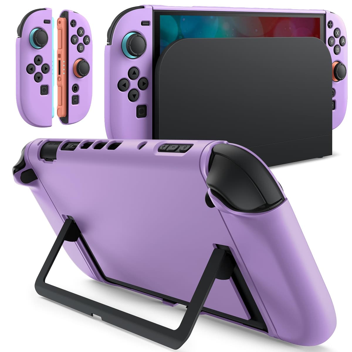 JETech Slim Dockable Case for Nintendo Switch 2 (2025) 7.9 Inch, Soft TPU Grip Cover for Joy-Con Detachable, Matte Carrying Protective PC Back Shell, Anti-Scratch (Black) — view 8