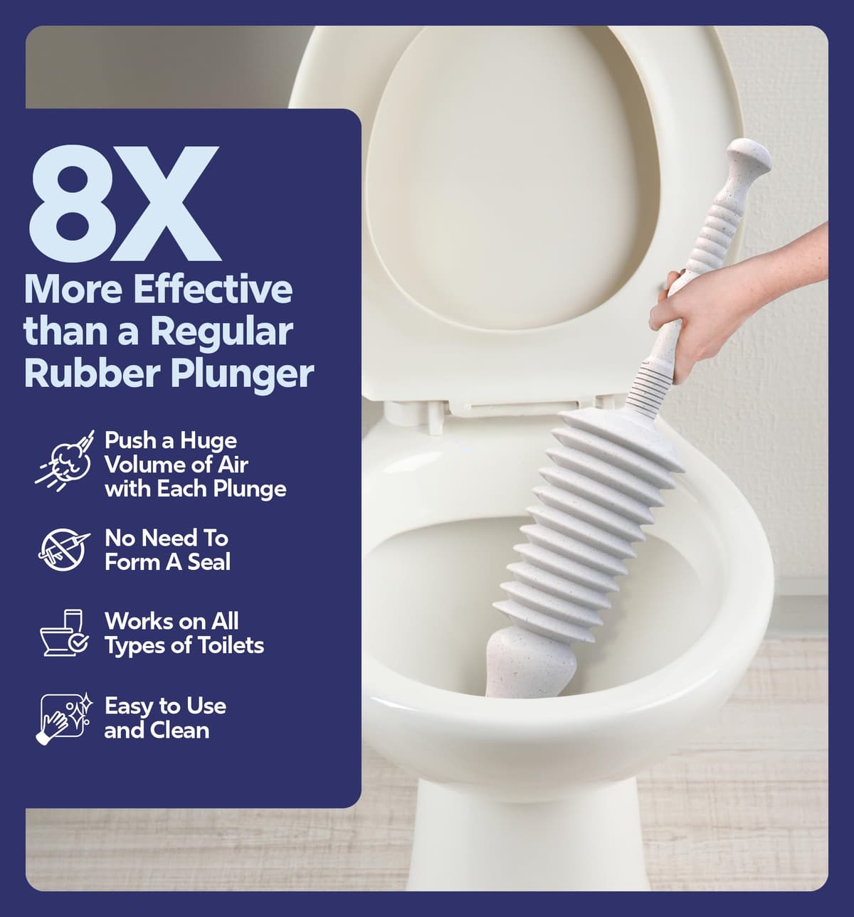 Luigi's World's Best Toilet Plunger - Plunger Toilet Unblocker Heavy Duty - Plungers for Unblocking - Unique Strongest Unblocker Tool - Plungers for Unblocking - Clog Remover Tool — view 2