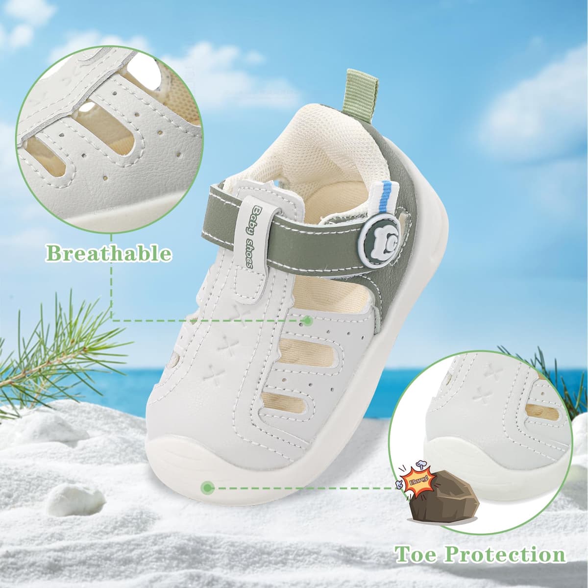 MK MATT KEELY Baby Boys Girls Sandals Toddlers Summer First Walking Shoes Kids Closed Toe Pre Walkers with Anti-Slip Rubber Sole — view 4