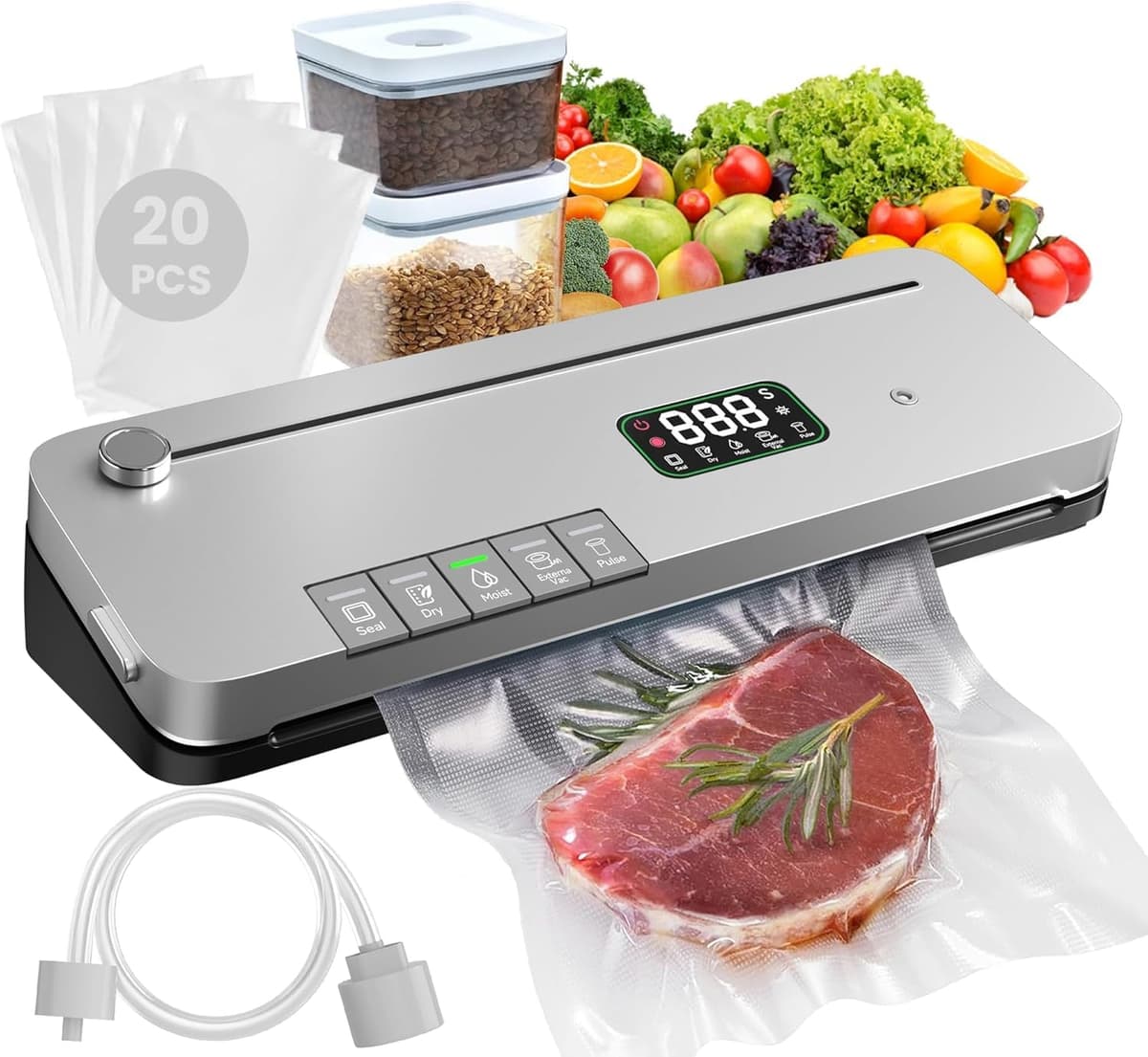 Vacuum Sealer Machine Food Sealing Machine, Built-in Cutter