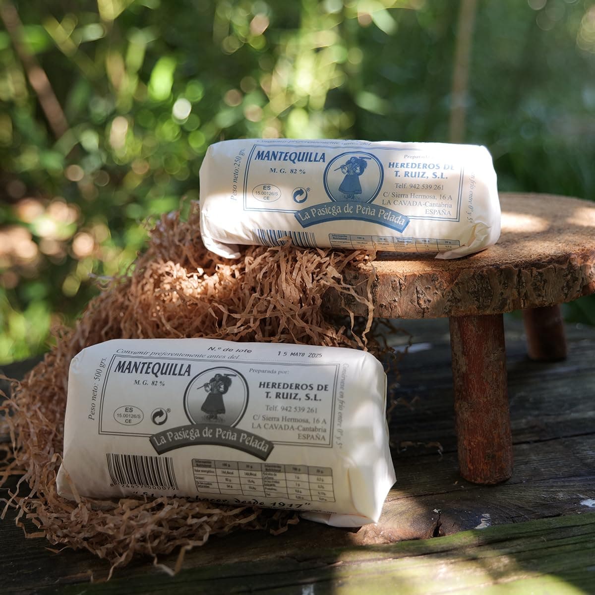LA PASIEGA DE PEÑA PELADA Mantequilla Artesanal, PACK DE 3 Rulos de 250 gr (aprox) en Papel Sulfurizado, 82% Materia Grasa, Sabor Tradicional y Natural - Origen Cantabria — view 5