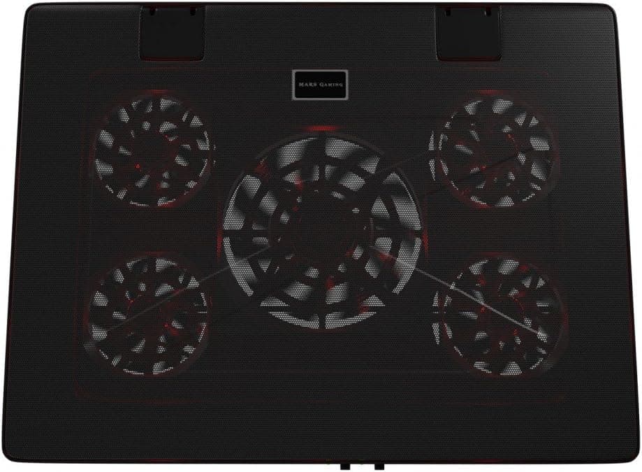 Mars Gaming MNBC2, Base PC, 5 Ventiladores, LED Roja, 2 x USB 2.0, 17.35", Negro — view 6