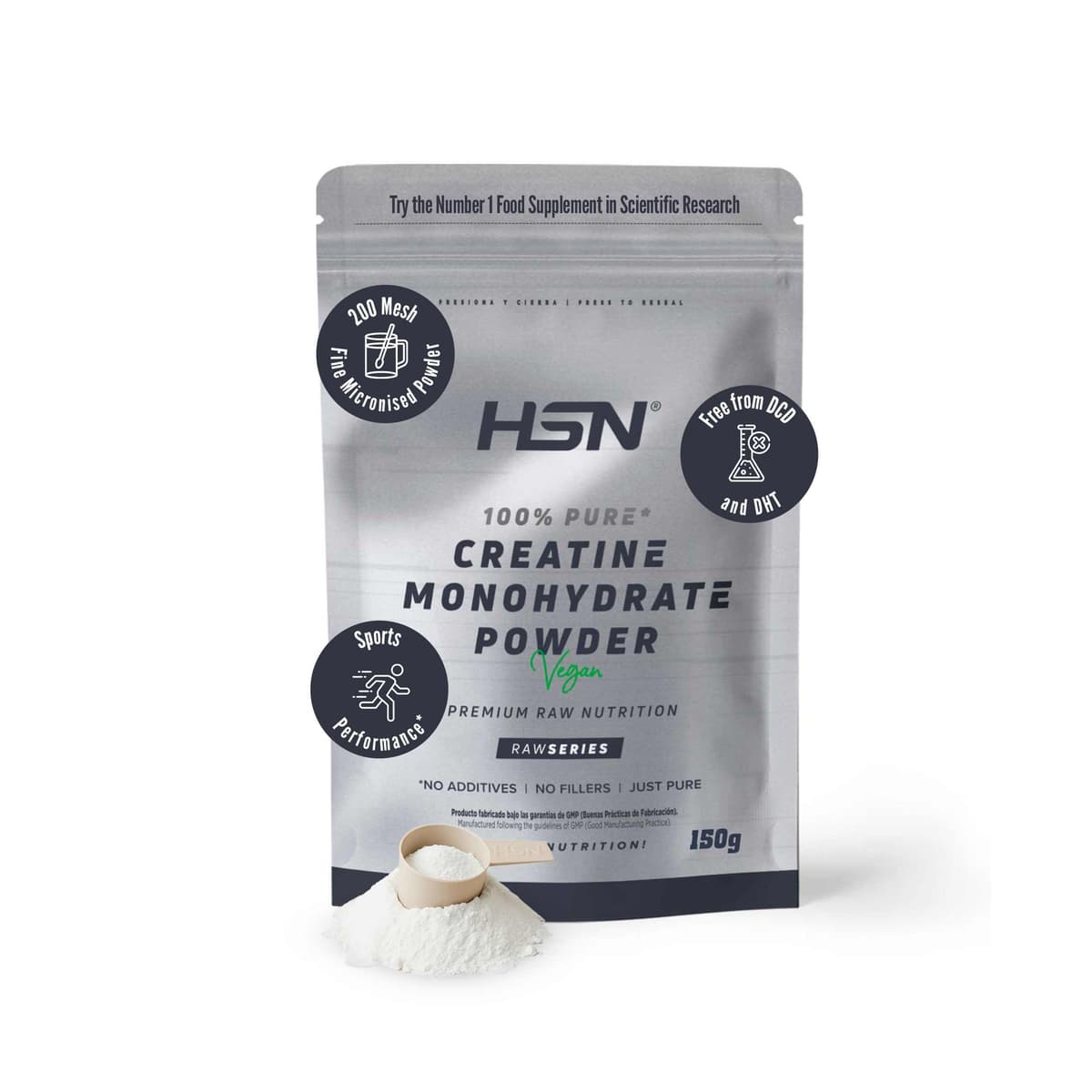 HSN Micronized Creatine Monohydrate 1 kg | 100% Pure, Unflavored | Vegan, Gluten Free and No Additives | High Solubility and Maximum Purity | Does Not Include Doser — view 32
