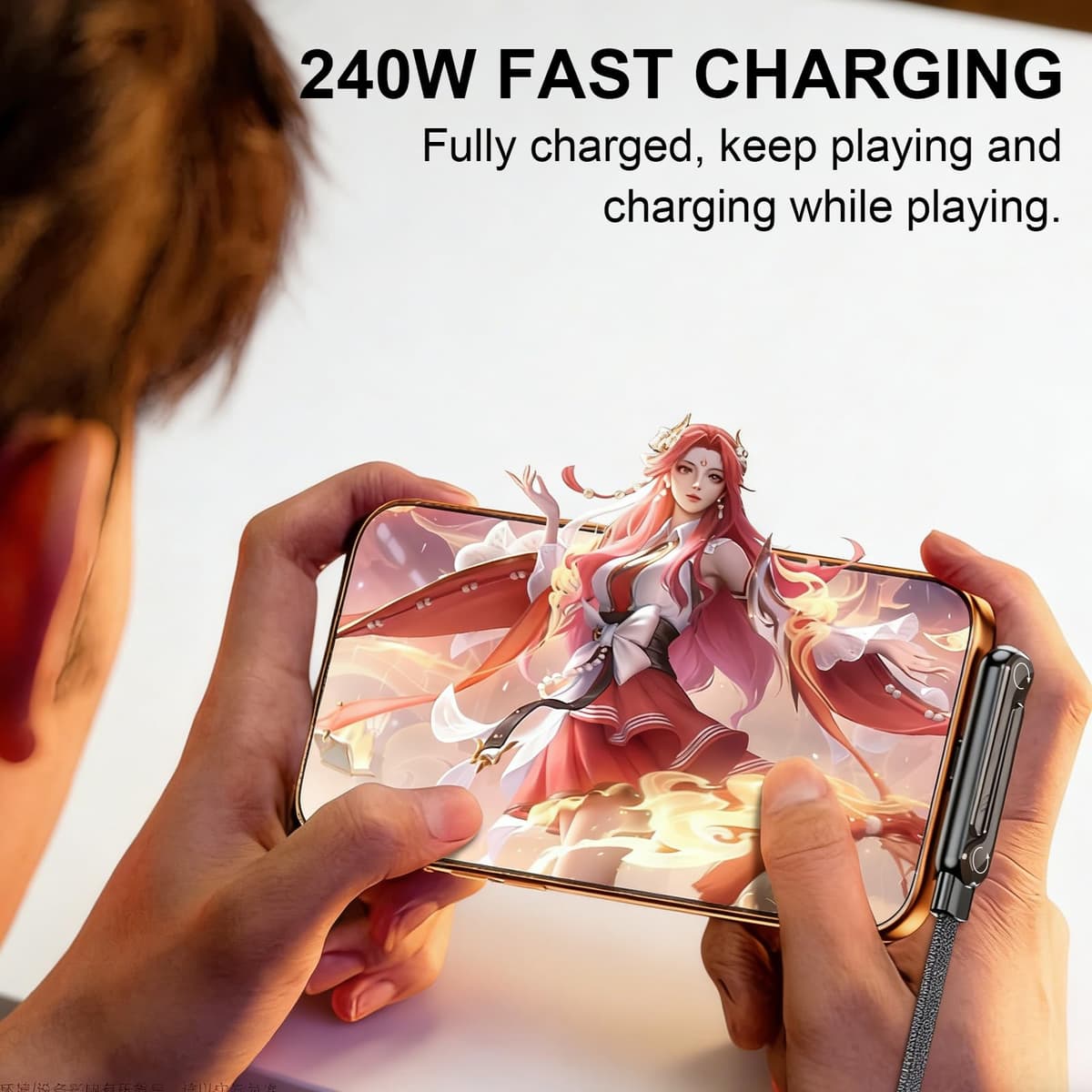 1.5M Cable PD to lightning connector de 30W con Soporte Plegable para Móvil, Diseño Trenzado Reforzado, para el hogar, oficina y uso de viaje compatible con iPhone 14 y vieja — view 4