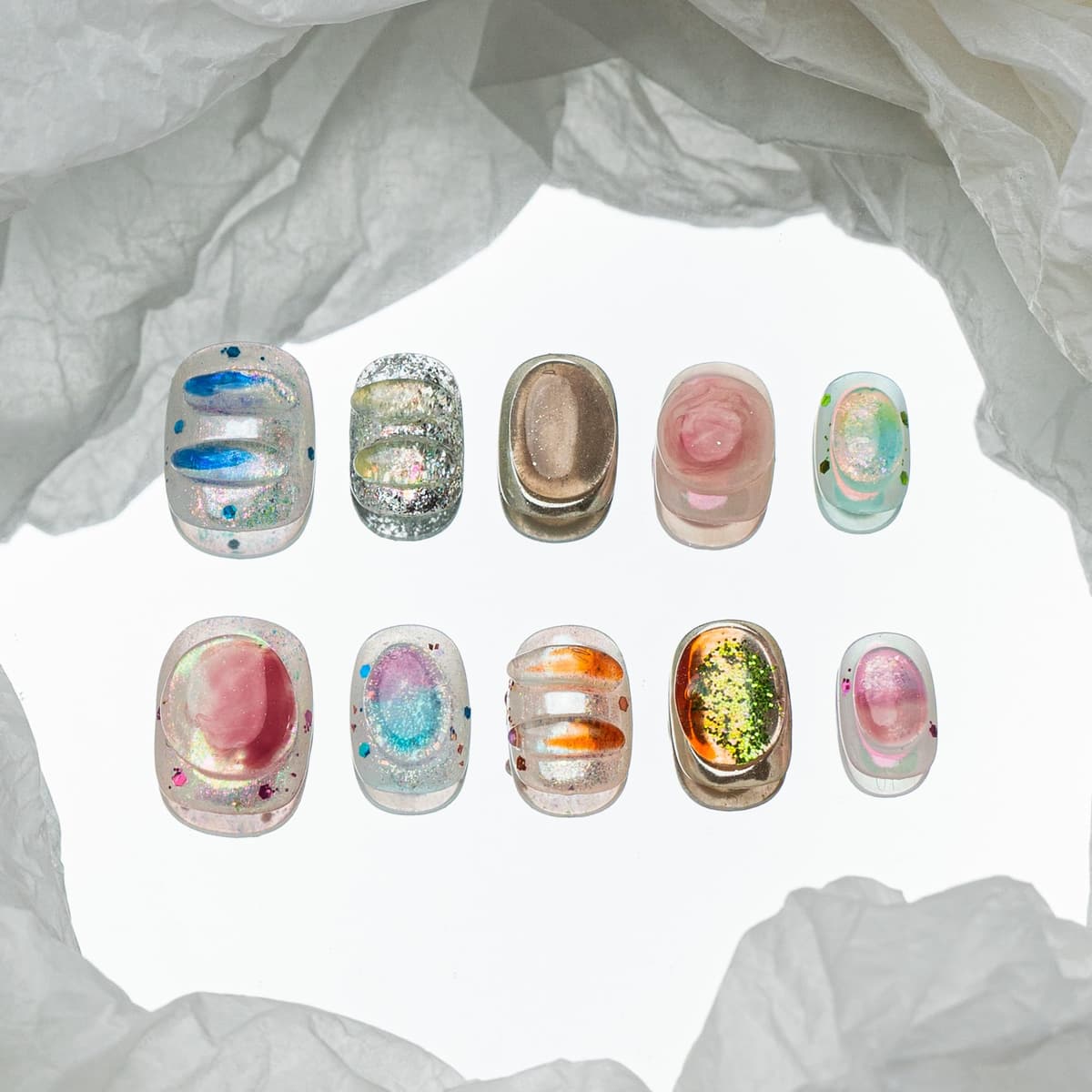 Sun&Beam Nails Handmade Press On Nail Long Coffin Ballerina Pink Flower Acrylic Fake Tip 3D Design Art Charms Cute with Storage Box 10 Pcs (S) — view 254