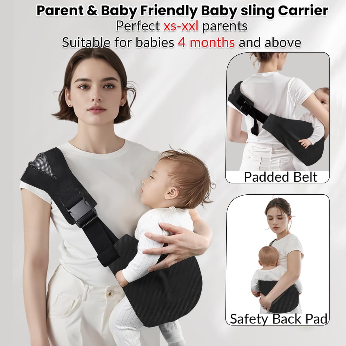 Baby Sling Carrier | Adjustable Front & Back, Adjustable Sling Easy Toddler Carrier Comfortable Baby Wrap Carrier Baby Carrier Wrap for Newborn Up to 6M-3 Years(Corduroy) — view 3