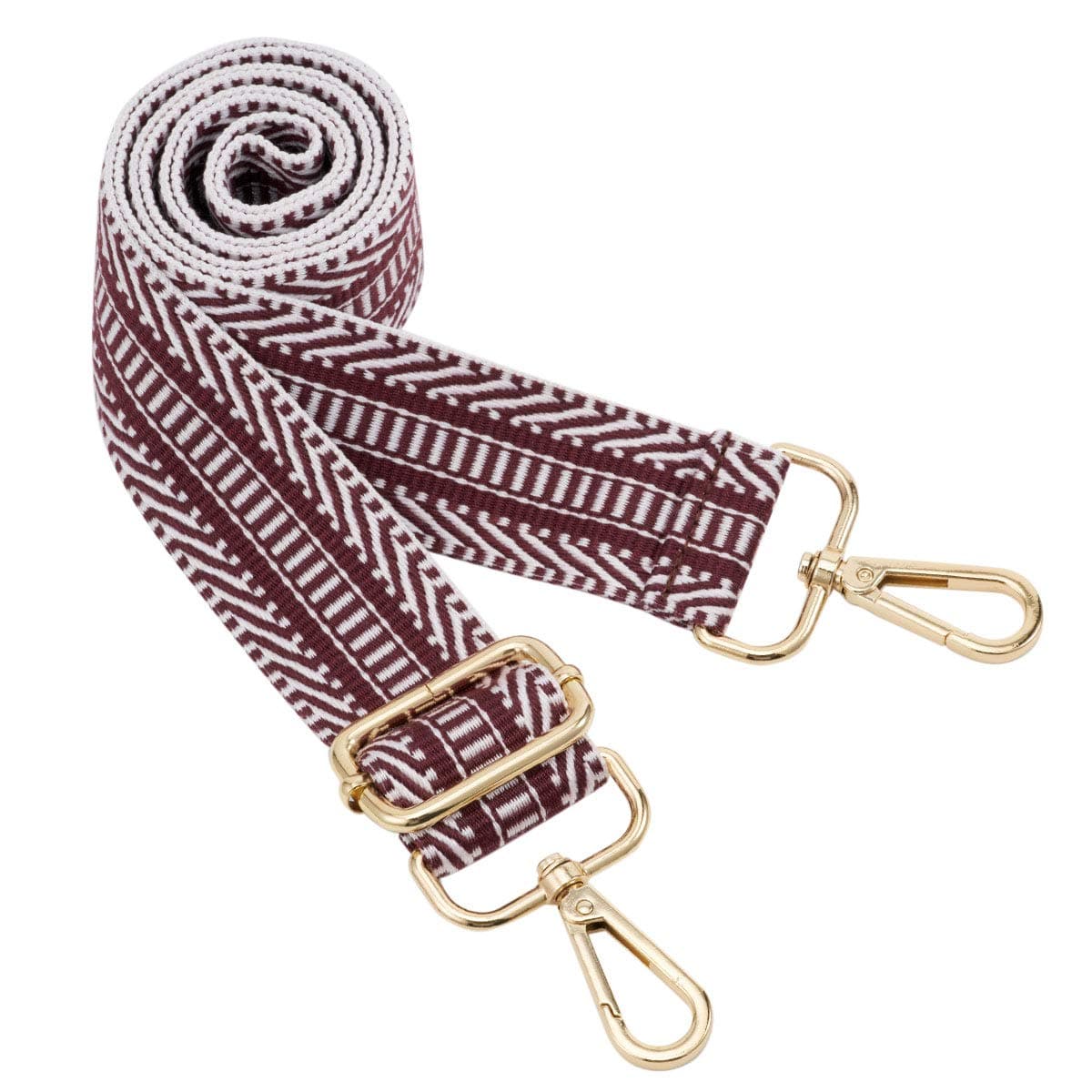 ZOOEASS Wide Shoulder Strap, Guitar Style Adjustable Purse Strap with Gold Buckle Replacement Woven Crossbody Straps for Handbags((3.8CM) Shining Black) — view 113