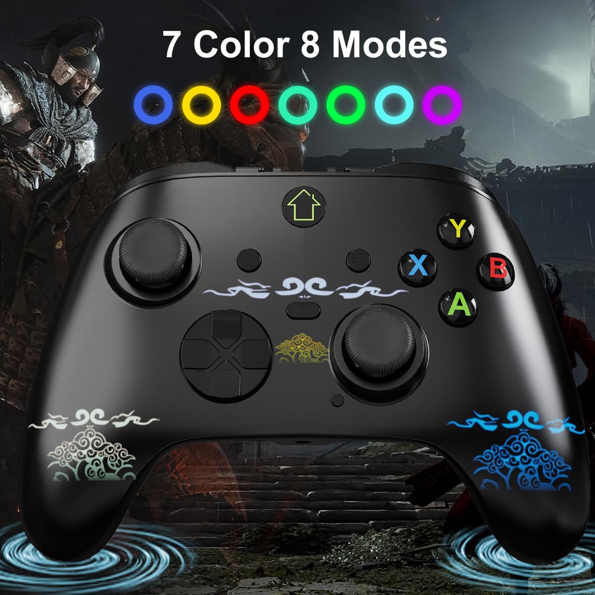 Wired X box 1 Controller with 3M Cable, USB PC Gamepad with Programming Buttons, Turbo, LED Light & Audio Jack, Firmware Upgrade Required for X box One Host — view 5