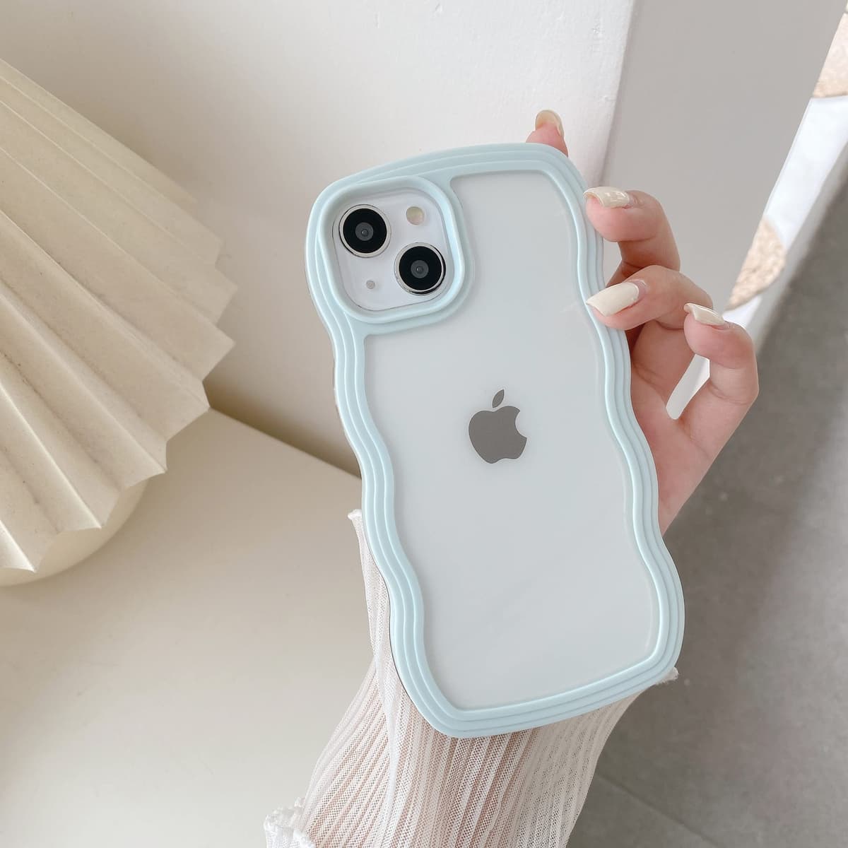 QLTYPRI Compatible with iPhone 11 Case, Cute Curly Wave Frame Clear Case for Girls Women, Transparent Soft Silicone TPU Bumper Shockproof Protective Phone Cover for iPhone 11 - Purple — view 13
