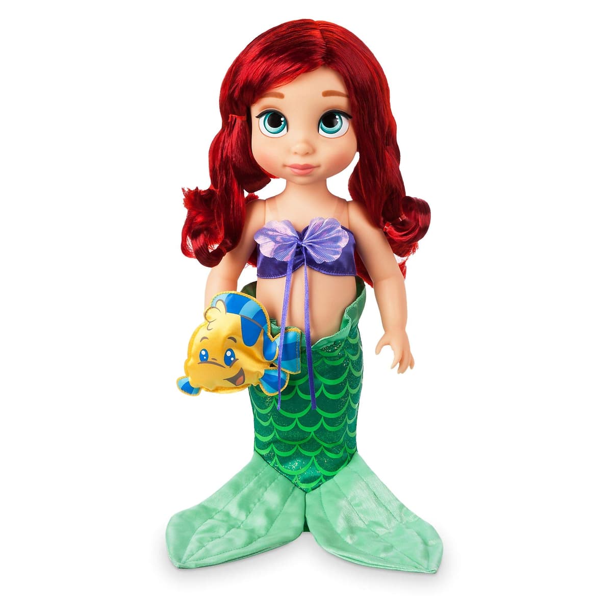 Disney Store: muñeca niña coleccionable de Campanilla (colección Animators), Peter Pan, 39 cm, pelo enraizado y traje realistas, peluche del cocodrilo Tic Tac en raso acolchado, para mayores de 3 años — view 6