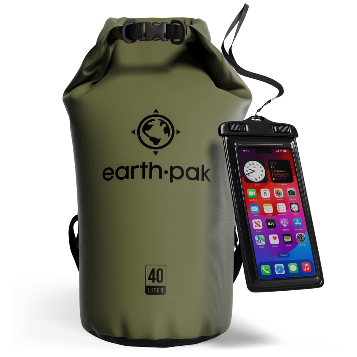 Earth Pak Waterproof Dry Bag - Roll Top Waterproof Backpack Sack Keeps Gear Dry for Kayak with Waterproof Phone Case — view 30