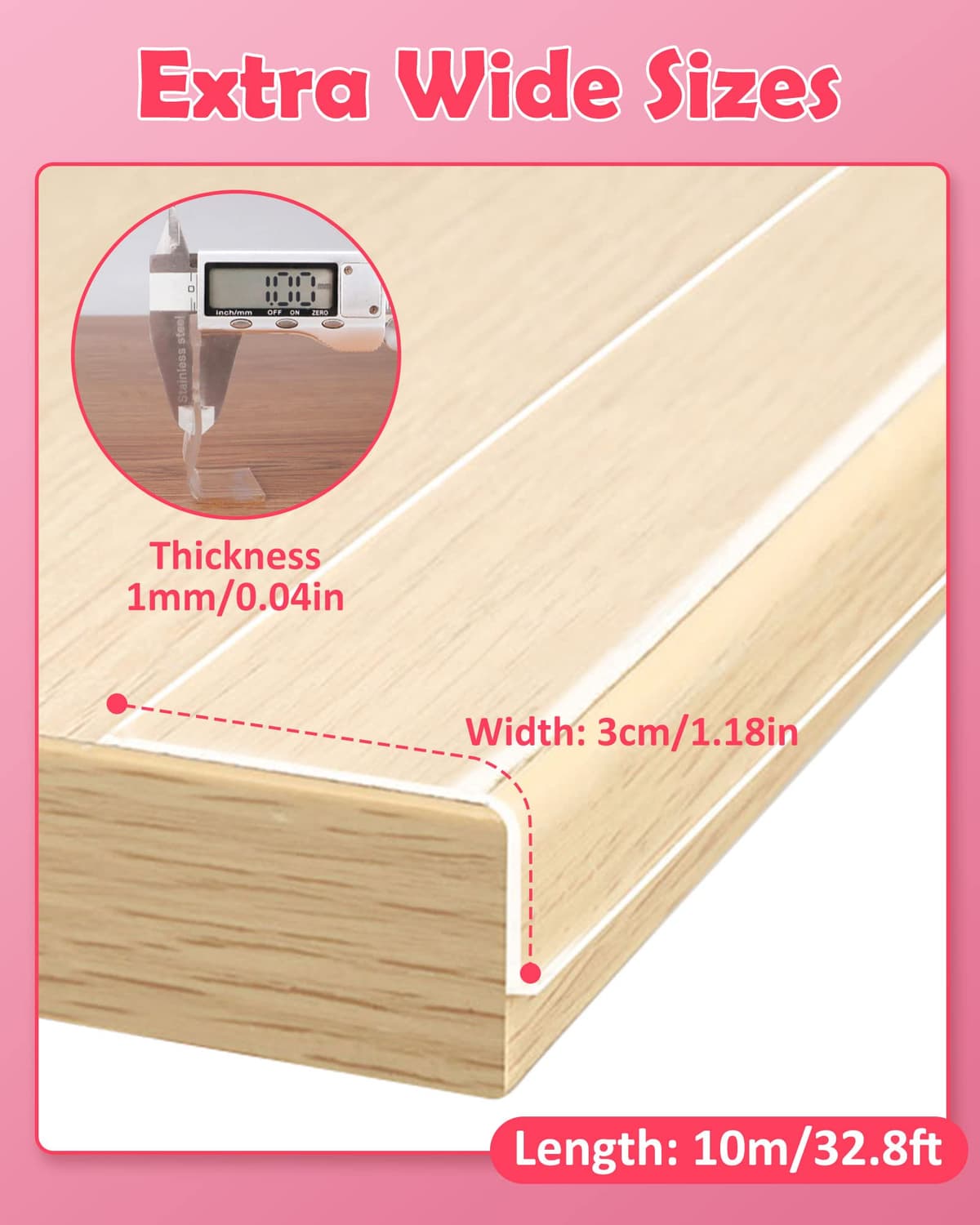 Loiion 10m Protector Esquinas Pared, Transparente Protector Muebles Bebe, Pre-Adhesivo Extra Fuerte Cinta Nano Tape, Multifuncional Protectores para Esquinas y Bordes (1mm de Grosor) — view 5