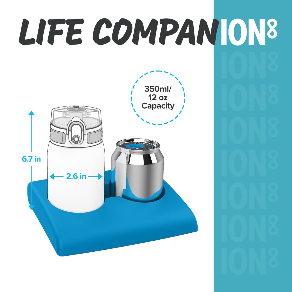 ION8 Botella de Agua para Niños, 350ml, a Prueba de Fugas, Fácil de Abrir, Cerradura Segura, Apta para Lavavajillas, Sin BPA, Asa de Transporte, Fácil de Limpiar, Neutro en Carbono — view 4