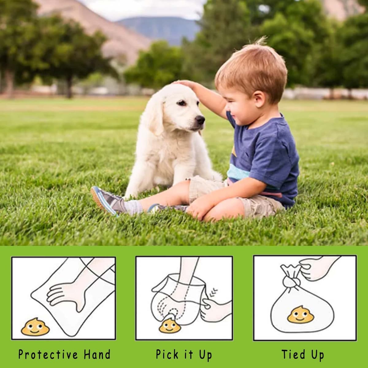 AiTodos® 600PCS Bolsas Caca Perro, Verde - Bolsas Excrementos Perros - Adecuado Salir de Casa, 31 * 22CM, Polietileno-Material, Portátil (40 Rollos, 15 por Rollo) -Poop Bags — view 4