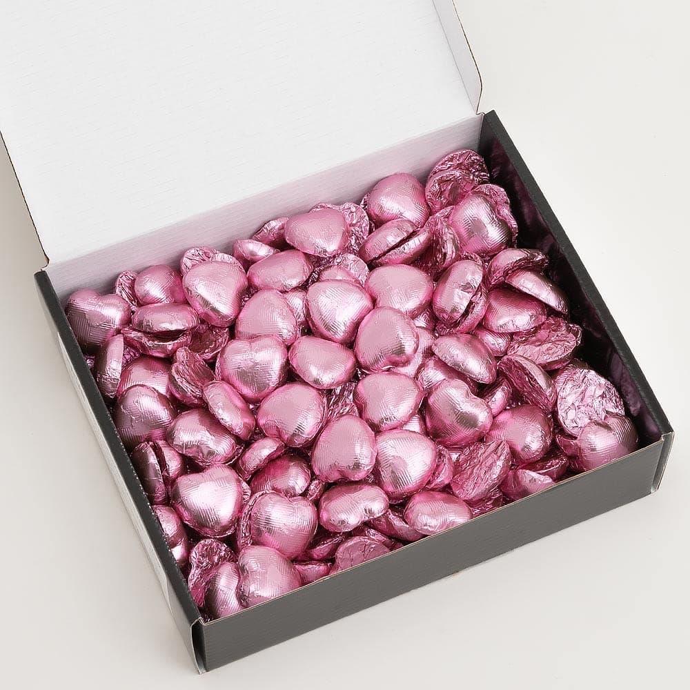 Italian Options Milk Chocolate Foiled Hearts, 100 Chocolates, Pink Foil — view 4