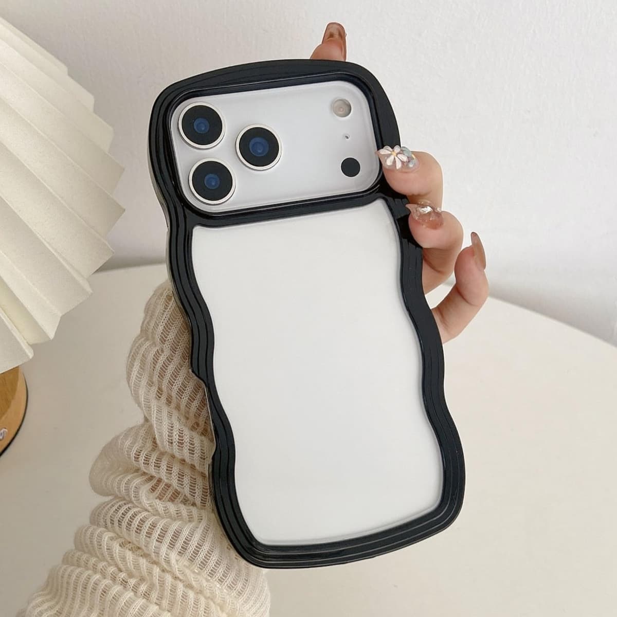 QLTYPRI Compatible with iPhone 11 Case, Cute Curly Wave Frame Clear Case for Girls Women, Transparent Soft Silicone TPU Bumper Shockproof Protective Phone Cover for iPhone 11 - Purple — view 18