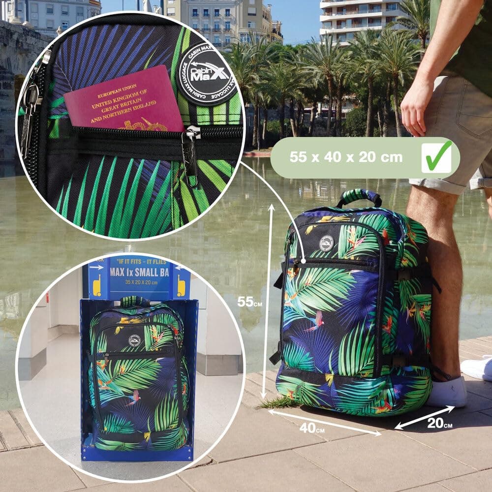 Metz for Ryanair Cabin Bags 55 x 40 x 20 Cabin Bag for Easyjet, Wizz Air Luggage for British Airways & More – Durable Travel Backpack for Airline Carry-Ons, Durable Hand Luggage Cabin Bag 55x40x20 — view 5