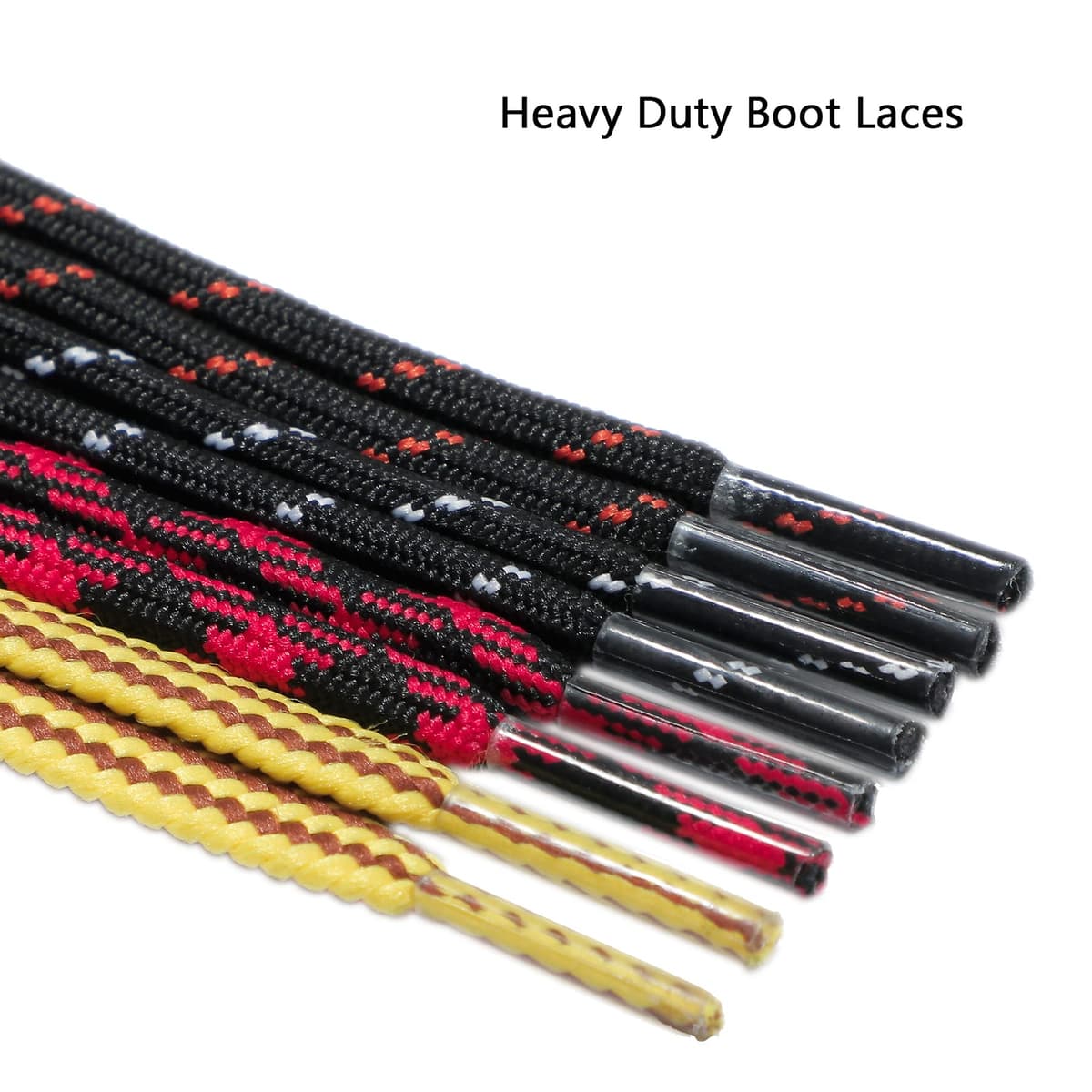 CCSOFTIME Round Work Boot Laces - Heavy Duty, Thick Replacement Laces for Men, Women, Adults - Walking, Hiking, Steel Toe, Safety, Hunting Boots — view 5
