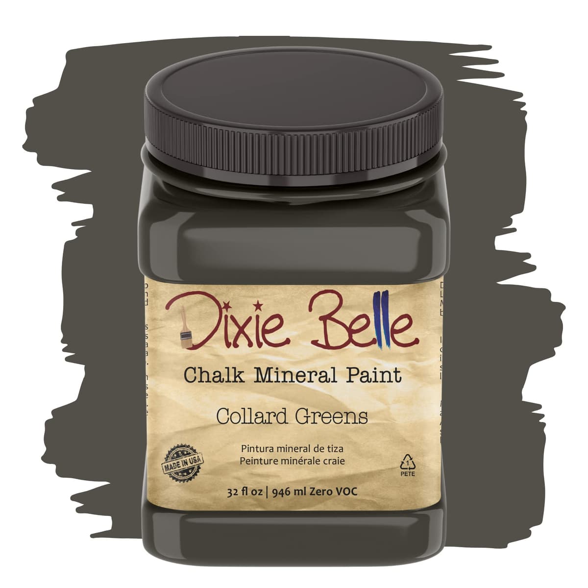 Dixie Belle Paint Company Chalk Finish Furniture Paint - Caviar (32oz) - Matte Black Chic Chalk Mineral DIY Furniture Paint — view 238