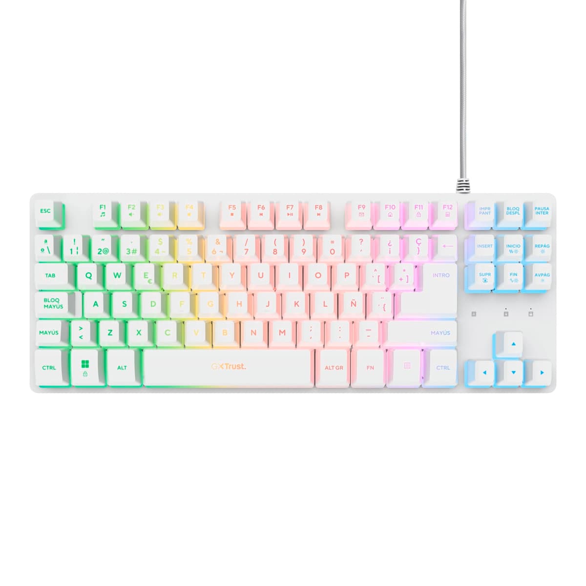 GXTrust 1794 Pack Teclado Gaming QWERTY Español con Ratón y Alfombrilla, Combo LED 3 en 1, Ratón Inalámbrico Recargable para Gamer 80h de Autonomía, Teclado TKL USB para PC, Negro — view 17