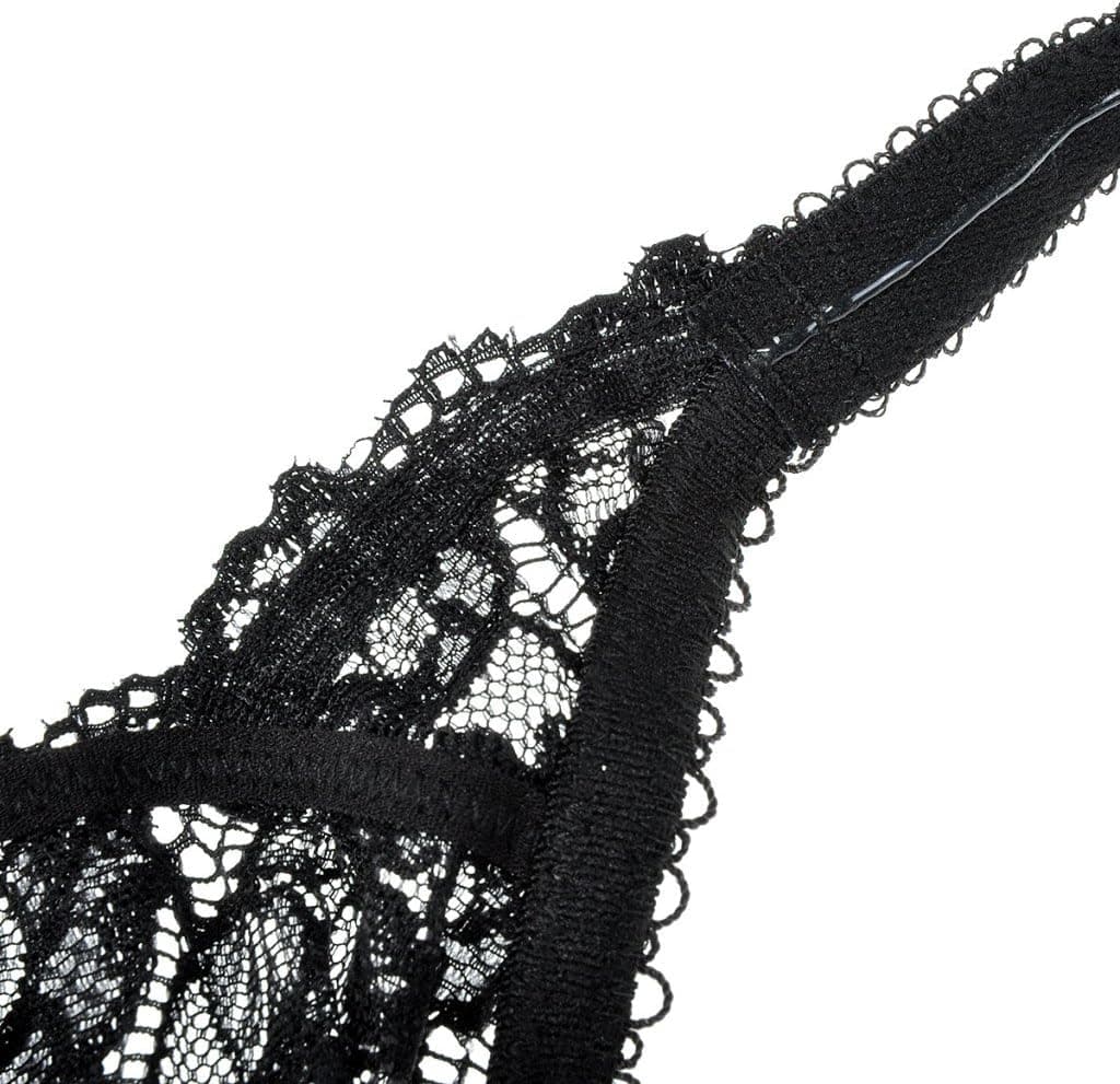 Delimira Women's Beauty Lace Non Padded Minimiser Full Figure Underwire Bra 36HH Black — view 5