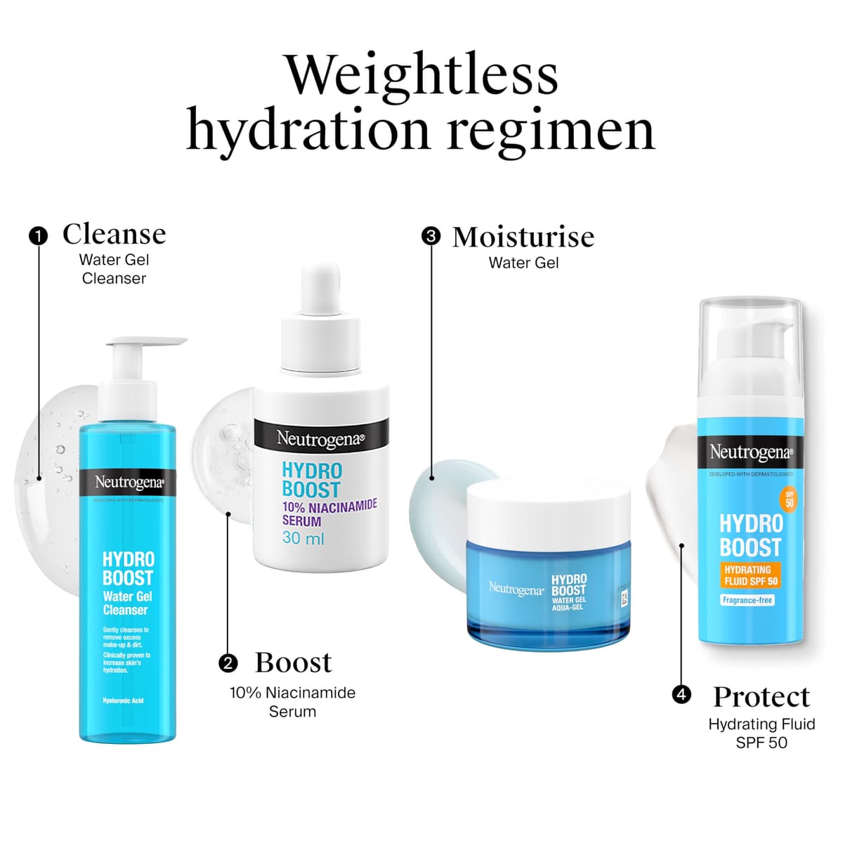 Neutrogena Hydro Boost Water Gel (1x 50ml), Oil-Free Face Cream with Hyaluronic Acid, Amino Acids and Electrolytes, Lightweight Face Care with 72 Hour Hydration, For Acne-Prone and Sensitive Skin — view 8