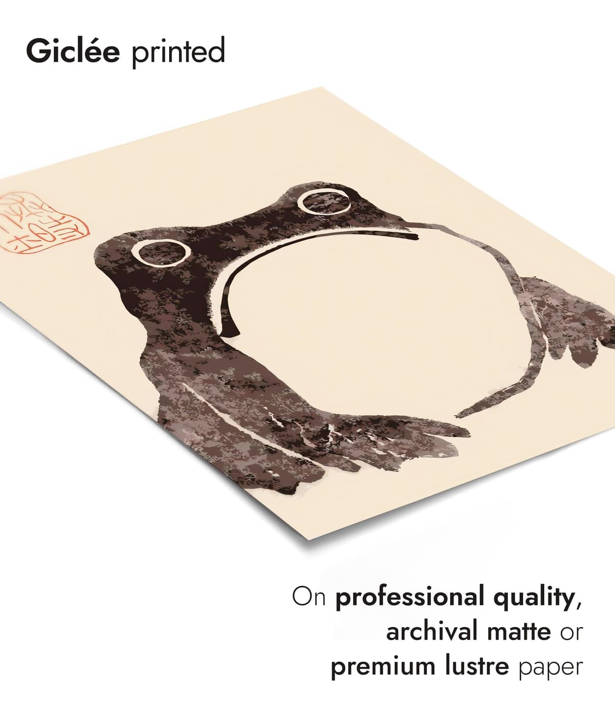 Matsumoto Hoji Sad Frog Poster, Japansese Art Woodblock Ukiyo-e Print, Framed Japanese Wall Art, Archival Matte, A4 (Print Only) - 29.7x21cm — view 3
