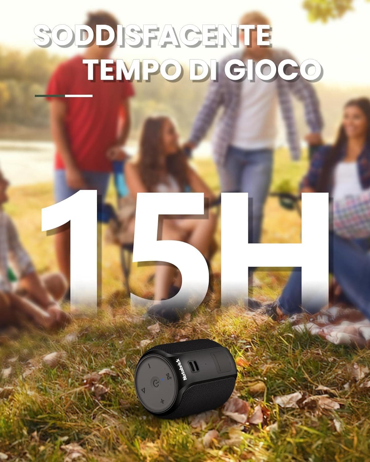 NOTABRICK Bluetooth Speaker with15W, IPX67 Waterproof Portable Speakers Bluetooth Wireless V5.0 — view 4