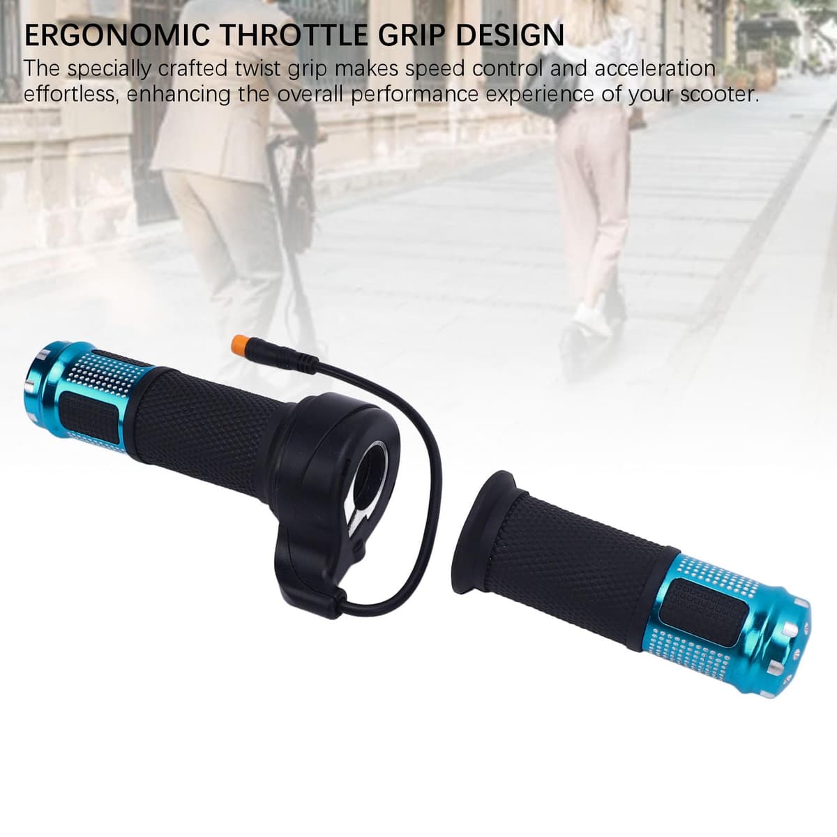 Denash Empuñadura del Acelerador para Scooter Eléctrico, Manillar del Acelerador Giratorio ABS de Aleación de Aluminio con Control de Velocidad sin Esfuerzo, para Scooters SmartGyro — view 5