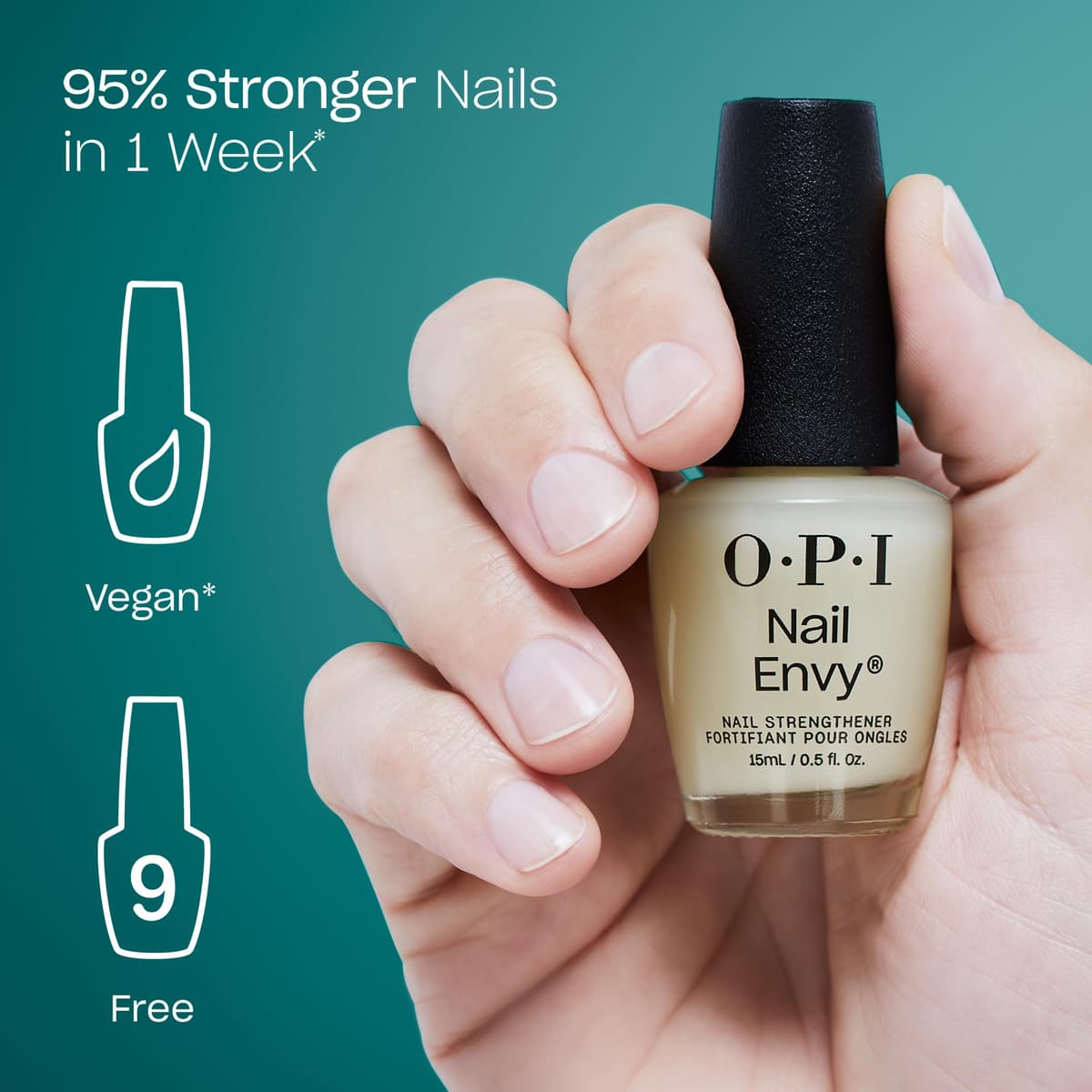 OPI Nail Envy Nail Strengthener, Clear & Opaque Crème Nail Polish Treatment with Vegan Formula to Strengthen Weak & Thin Nails (15ml) — view 2