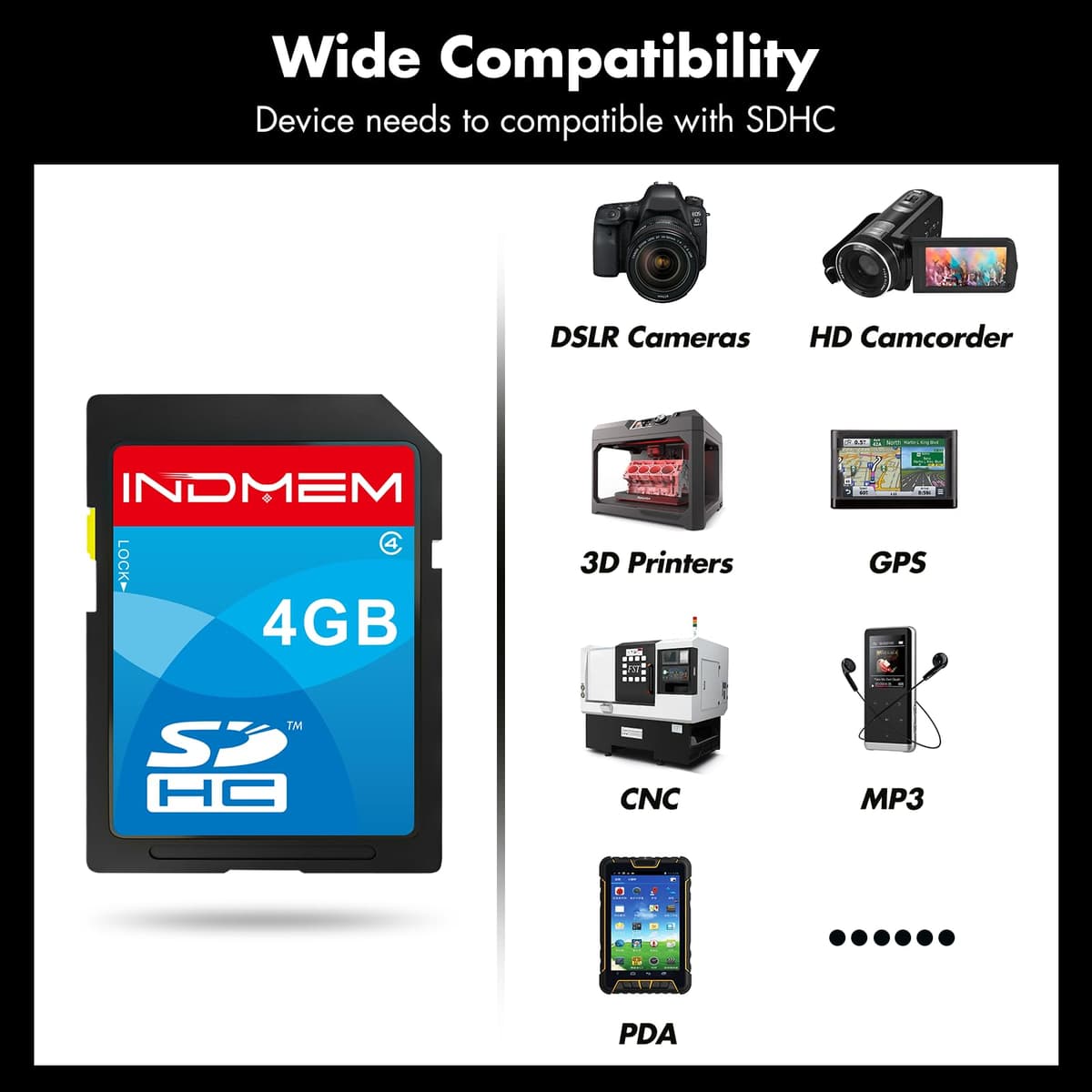 SD Card 4GB SDHC Class 4 Flash Memory Card 4 GB Camera Cards 2 Packs — view 5