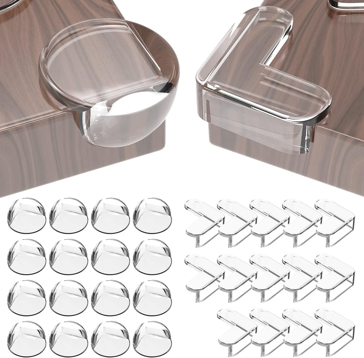 Peakally Corner Protectors for Baby Pack of 12, Thick Table Furniture Edge Protectors for Kids with Strong Adhesion, Corner Guard & Edge Safety Bumpers Clear - 6 R and 6 L — view 9