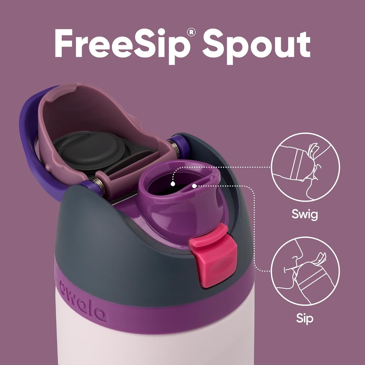 Owala FreeSip Insulated Stainless Steel Water Bottle with Straw for Sports and Travel, Leak Proof, BPA-Free, 710ml, Dreamy Field — view 3