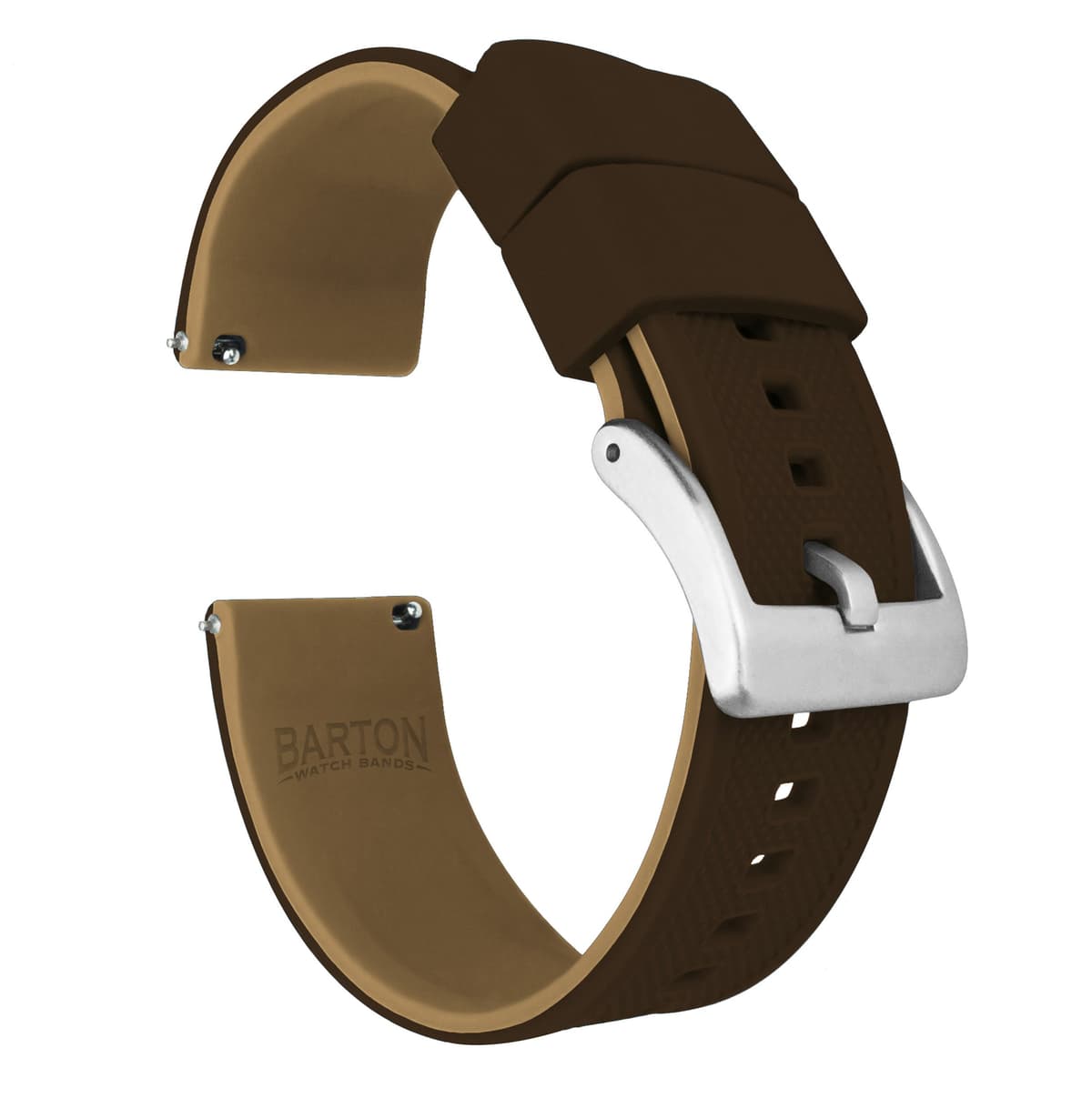 Barton Elite Silicone Watch Bands - Quick Release - Choose Color - 18mm, 19mm, 20mm, 21mm, 22mm, 23mm & 24mm Watch Straps (Stainless & Black Buckle Available) — view 2
