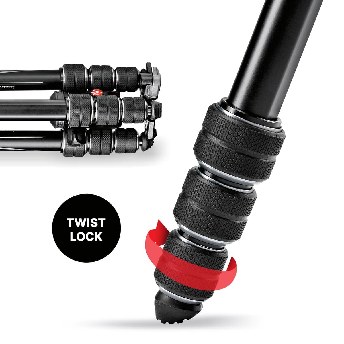 Manfrotto Befree Advanced Camera Tripod Kit with Twist Closure, Travel Tripod Kit with Ball Head, Portable and Compact, Aluminium Kit for DSLR, Reflex, Mirrorless, Camera Accessories — view 5
