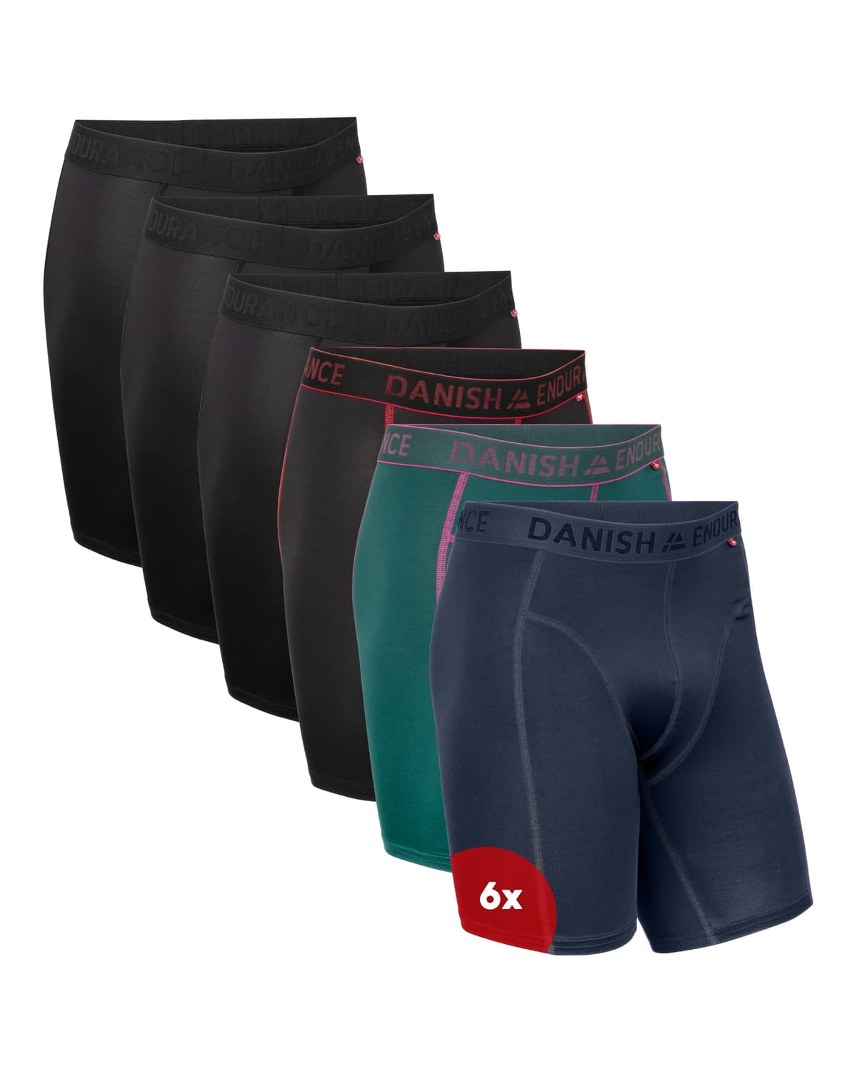 DANISH ENDURANCE Calzoncillos tipo bóxer de rendimiento para hombre (paquete de 6) – Absorbe la humedad, comodidad de secado rápido con ajuste extralargo — view 9