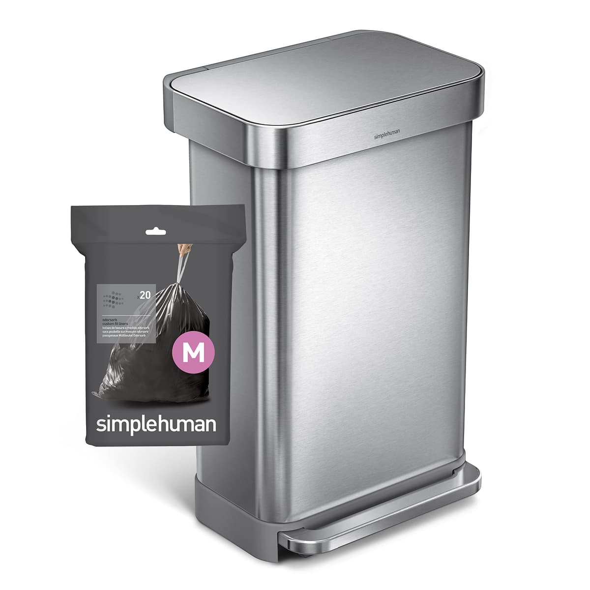 simplehuman CW0258 3 x paquete de 20 bolsas de basura a medida (60 bolsas), código H, plástico blanco — view 80