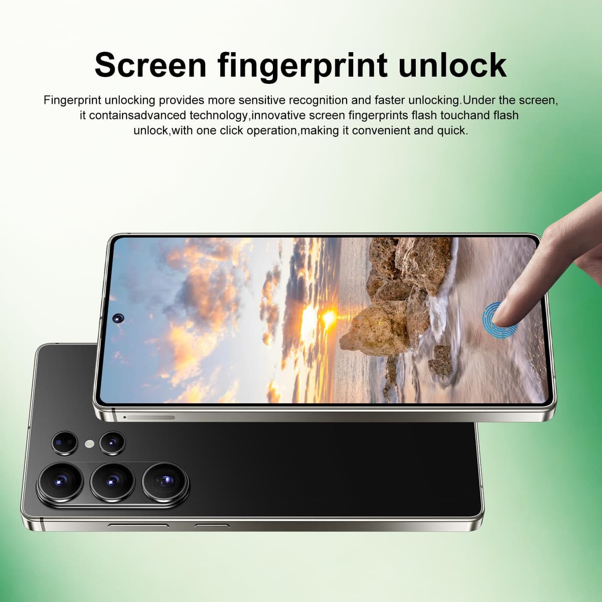 WWT 26 Ultra Unlocked Phone,Android 15 12+512GB Smartphone,Built in Pen The Phone,Cell Phone Battery 7000mAh 6.99" HD Screen,Dual SIM/5G/Face ID/Fingerprint Lock/GPS (Black, 12+512GB) — view 4
