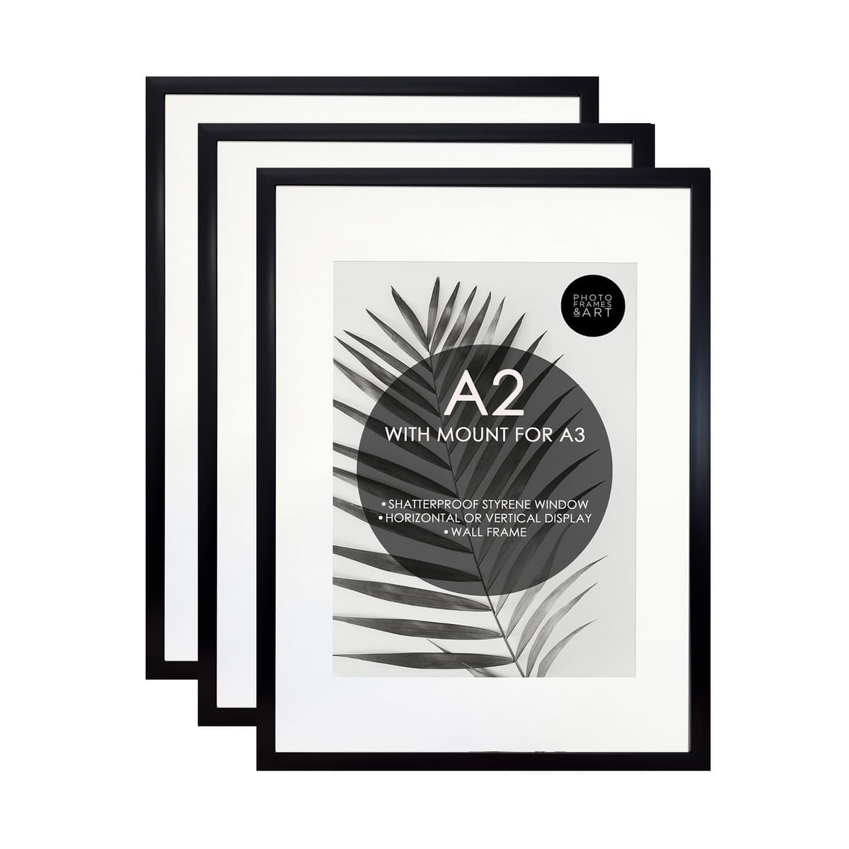 pf+a REAL GLASS A3 Black Frame Glass - PREMIUM A3 Picture Frame Black - Oxford A3 Print Portrait and Landscape Display — view 20