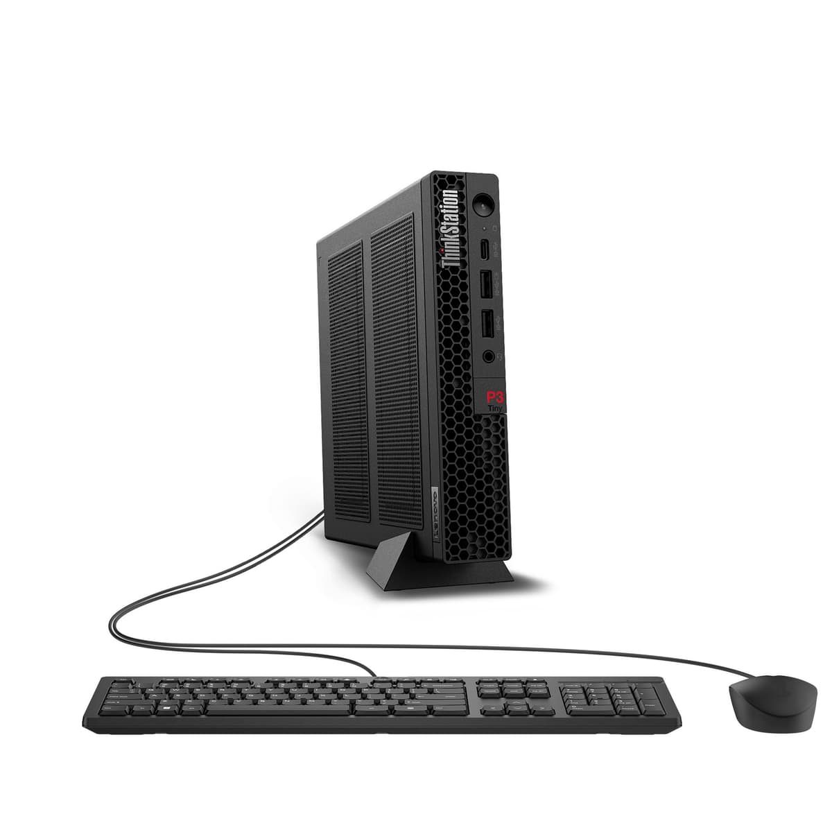 Lenovo ThinkStation P3 Tiny Desktop Computer, 20-core Intel Core i7-14700 vPro, 32GB DDR5, 1TB SSD, Display Port + HDMI, WiFi 6, RJ-45, USB-C, Wired Keyboard & Mouse, Windows 11 Pro — view 2