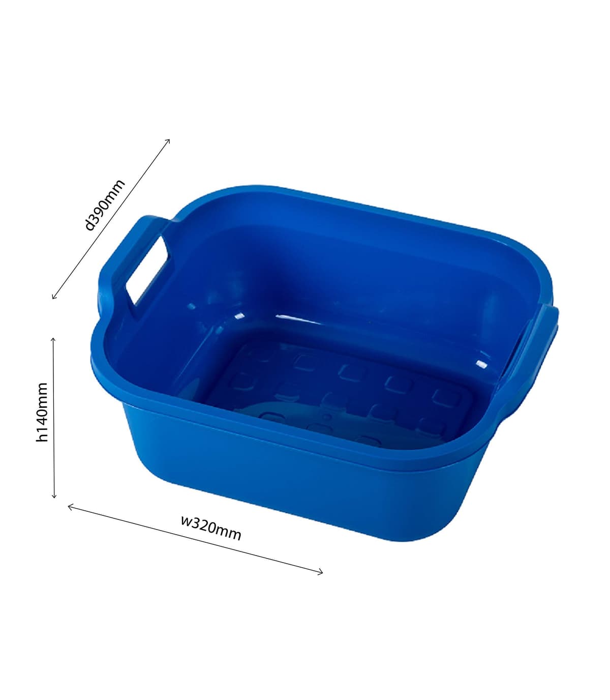 Addis 517935 Large Rectangular 10 Litre Washing Up Bowl with Handles, Metallic Silver, 39 x 32 x 14 cm — view 6