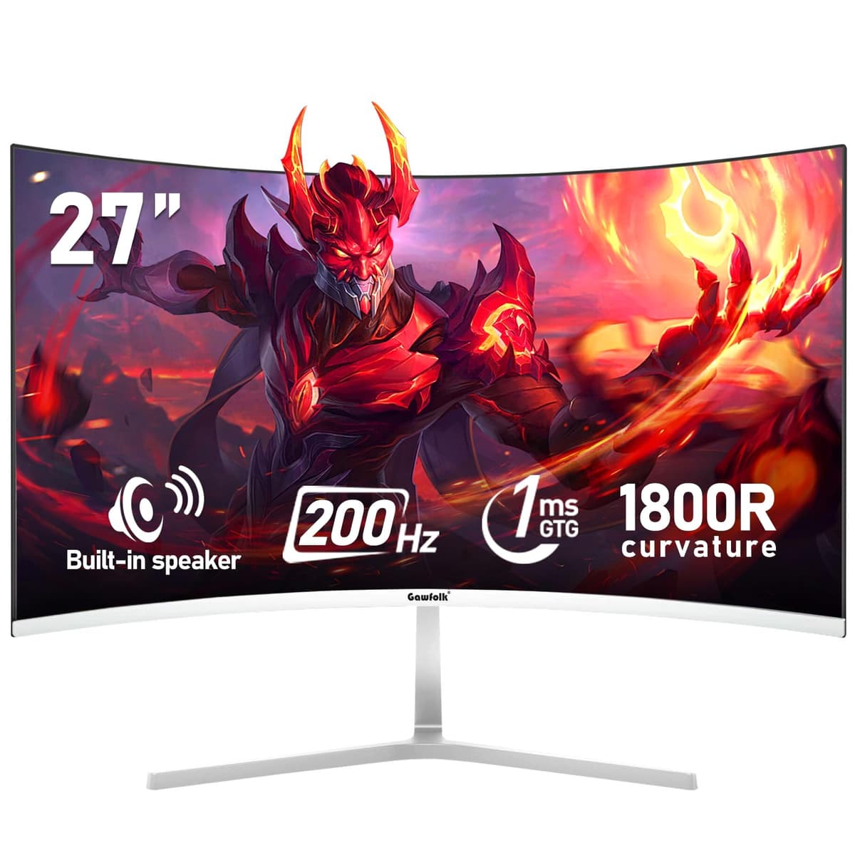 Gawfolk 27 inch IPS PC Screen, 4K Gaming Monitors 160Hz, 1ms,AdaptiveSync, 100%sRGB, 178° Wide Viewing Angle, HDMI 2.1, DisplayPort,Height-adjustable and swivel,75*75MM Wall Mount Compatible - Black — view 18