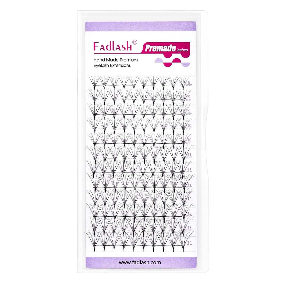 Russian Volume Lashes 16D 0.07 C Curl Mix Tray - Premade Fan Lashes (8-14mm) — view 46