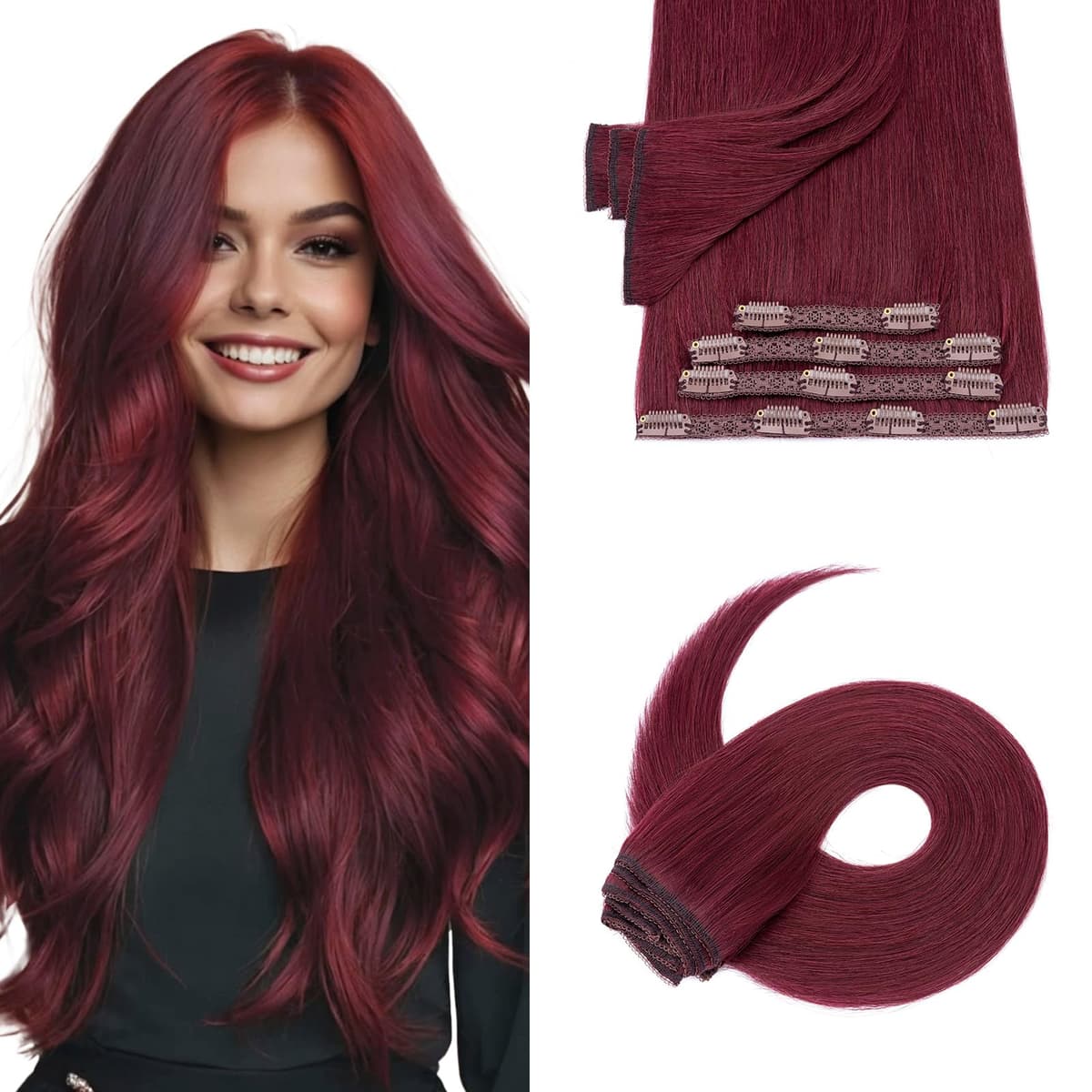 Silk-co 10inch Hair Extensions Clip in Hair Extension Human Hair #04 Medium Brown -Basic Thickness-Thin Weft- 8 Pieces Real Remy Straight Hair Extensions[50g] — view 138