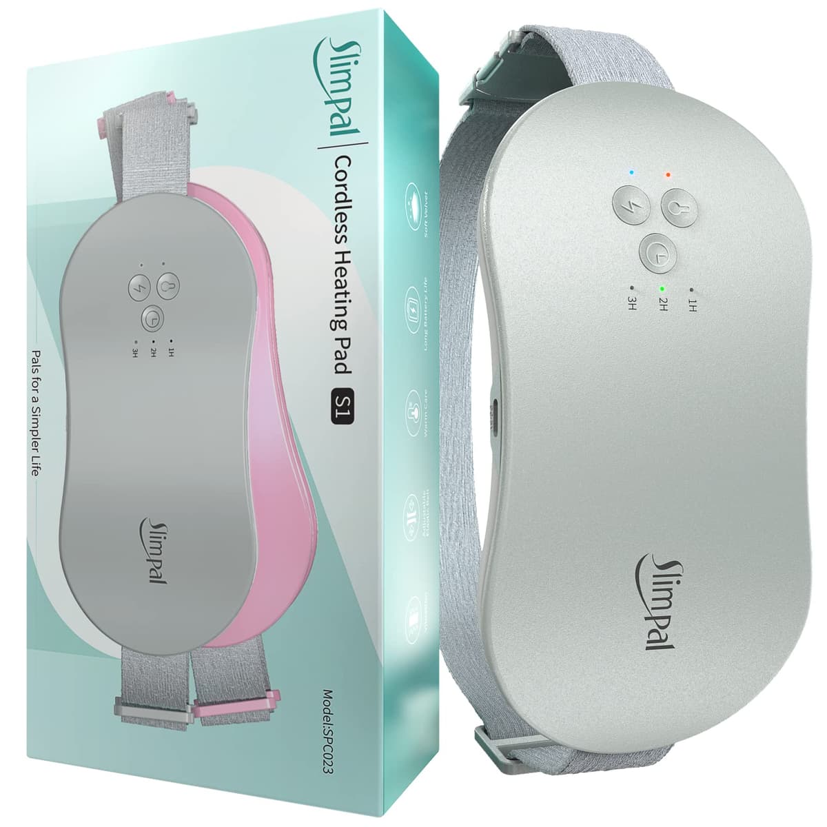 Almohadilla térmica portátil Slimpal, cinturón calefactor inalámbrico recargable para mujer, color blanco — view 11