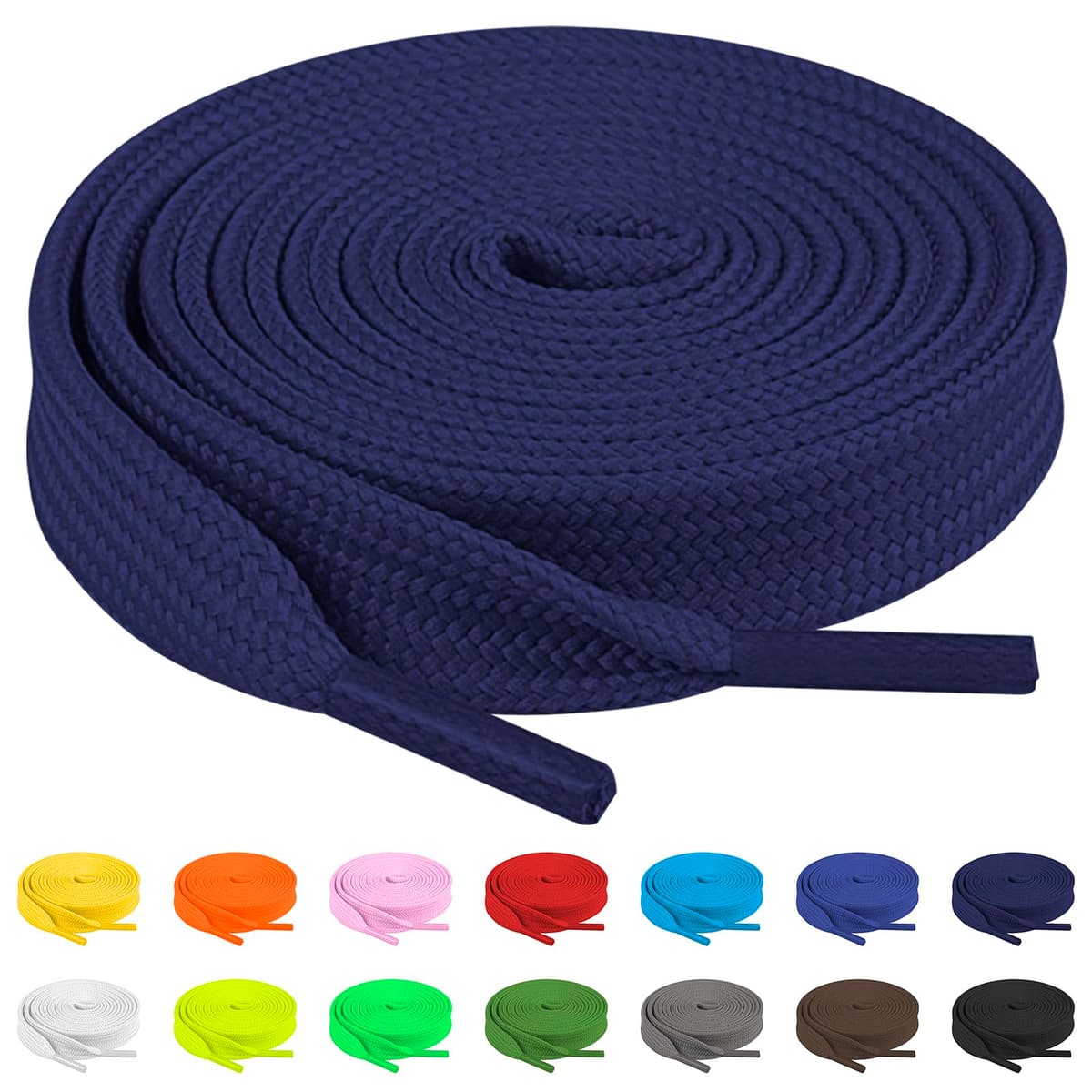 TBOC Cordones Planos para Calzado Zapatos Deportivas Zapatillas Botas Cordón Patines Fútbol Deportes [Ancho 8 mm] Compatibles con Converse Nike Adidas Panama Jack Vans — view 16