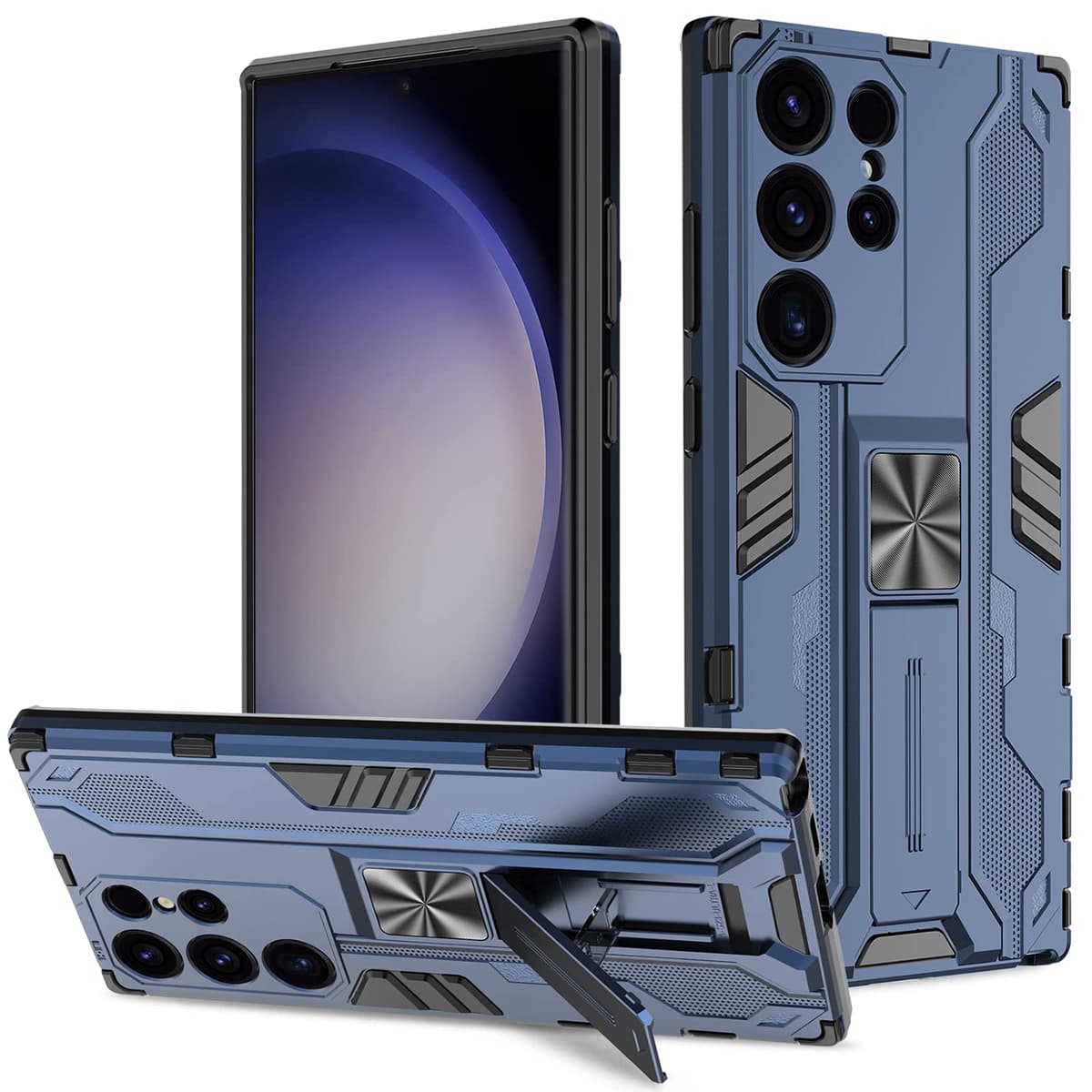Funda para CMF Phone 2 Pro, Carcasa Antigolpes con Soporte anular metálico, Case Protectora de Grado Militar, Negro — view 1070