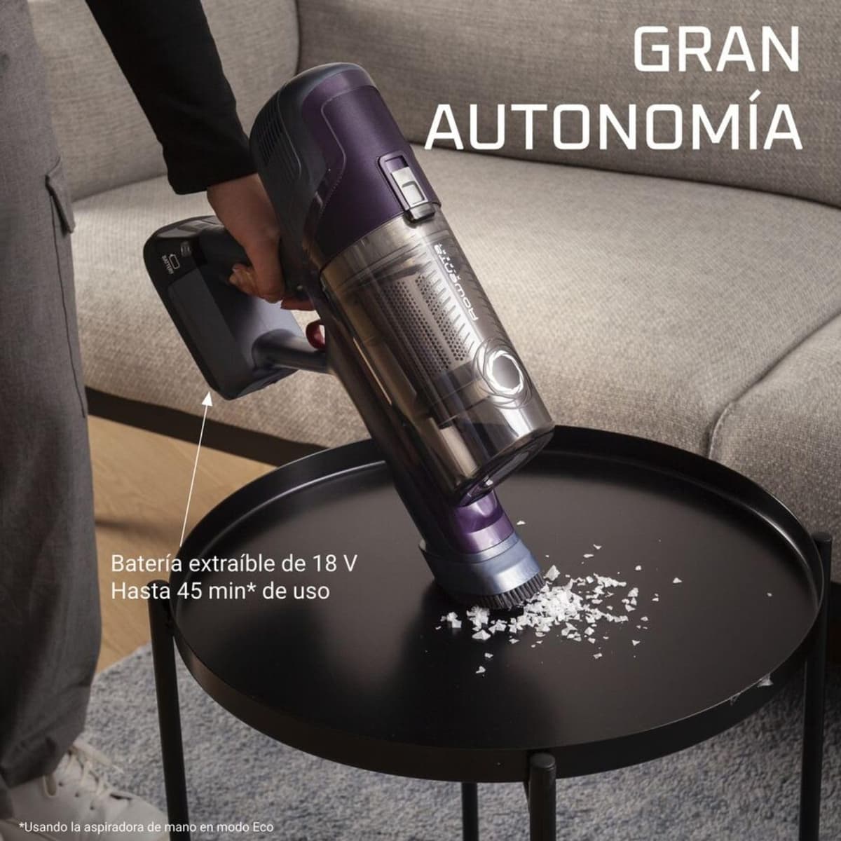 Rowenta XPert 6.60 - Aspiradora escoba versátil sin cable, con 3 funciones en 1 multiespacios, batería de litio, 2 velocidades, gatillo Boost, ligero y portatil, Lila RH6838 — view 3