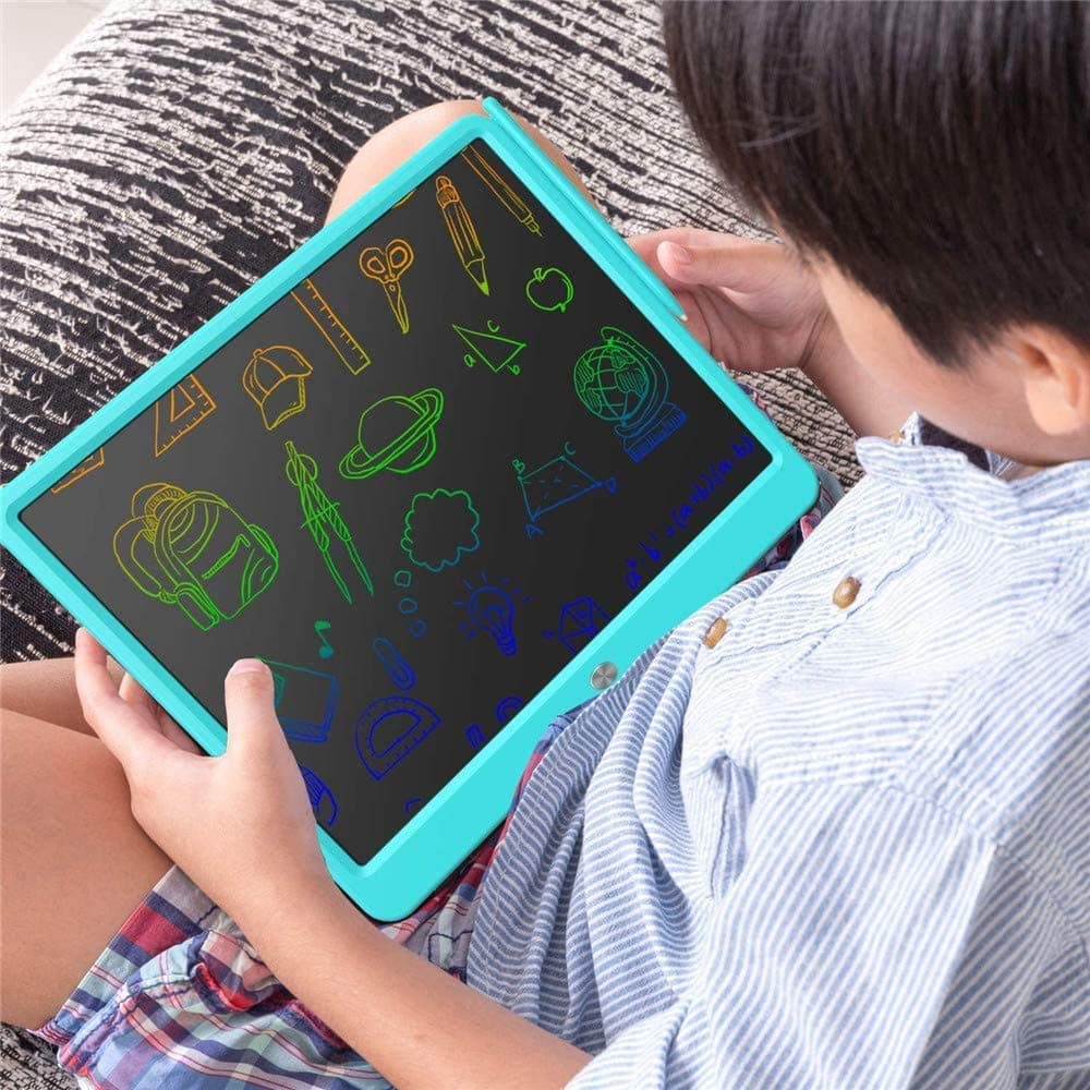LCD Writing Tablet, Extra Large 15 Inch, Colorful, Erasable Electronic Digital Drawing Pad Doodle Board, Gift for Kids Adults Home School Office (Blue)