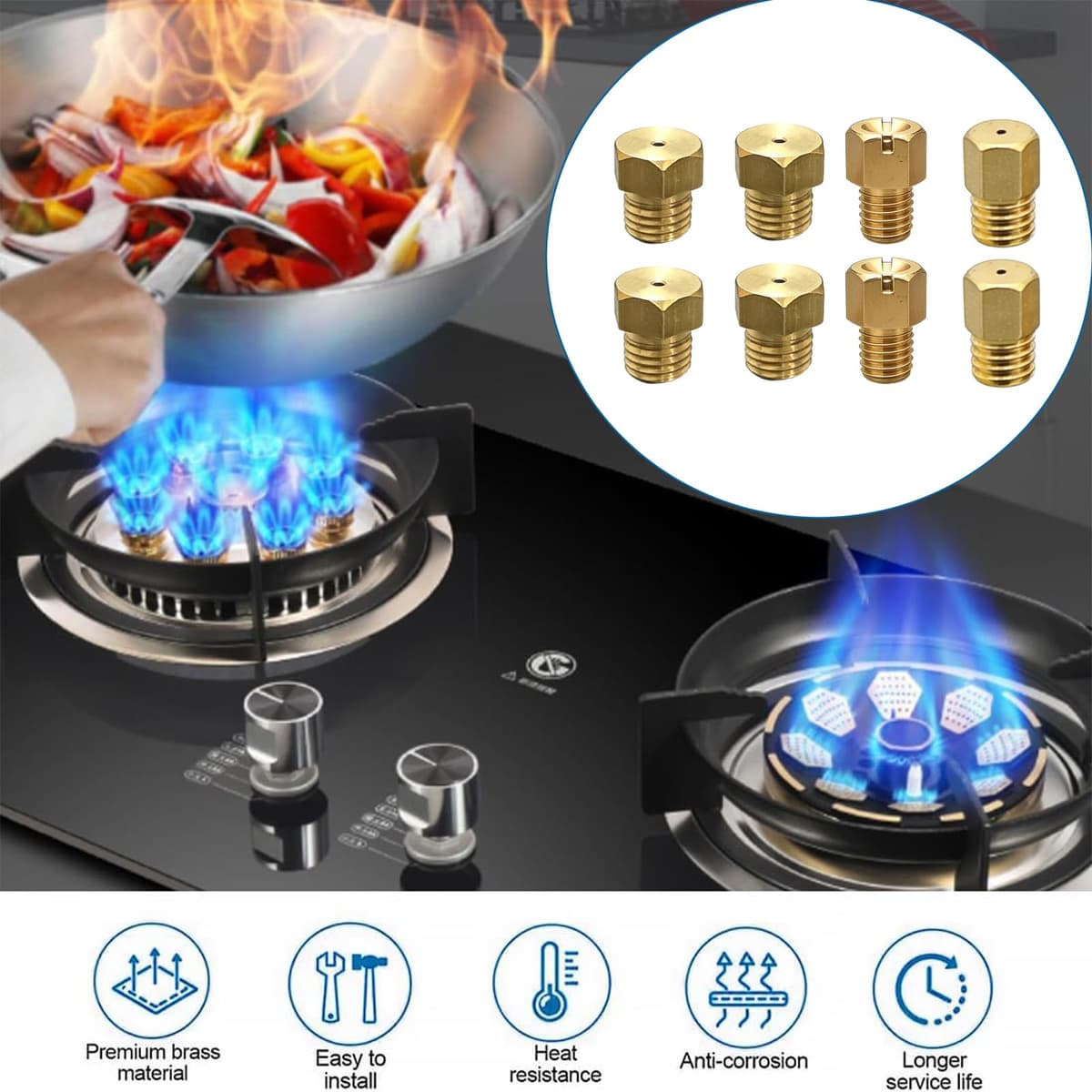 18 Piezas Inyectores Cocina Gas Butano, Universales Conjunto Inyector Quemador Para GLP Para Gaseera, Cocina Y Placa Inyectores Cocina Gas Butano, Kit de Conversión de Gas de Ciudad a Butano — view 2